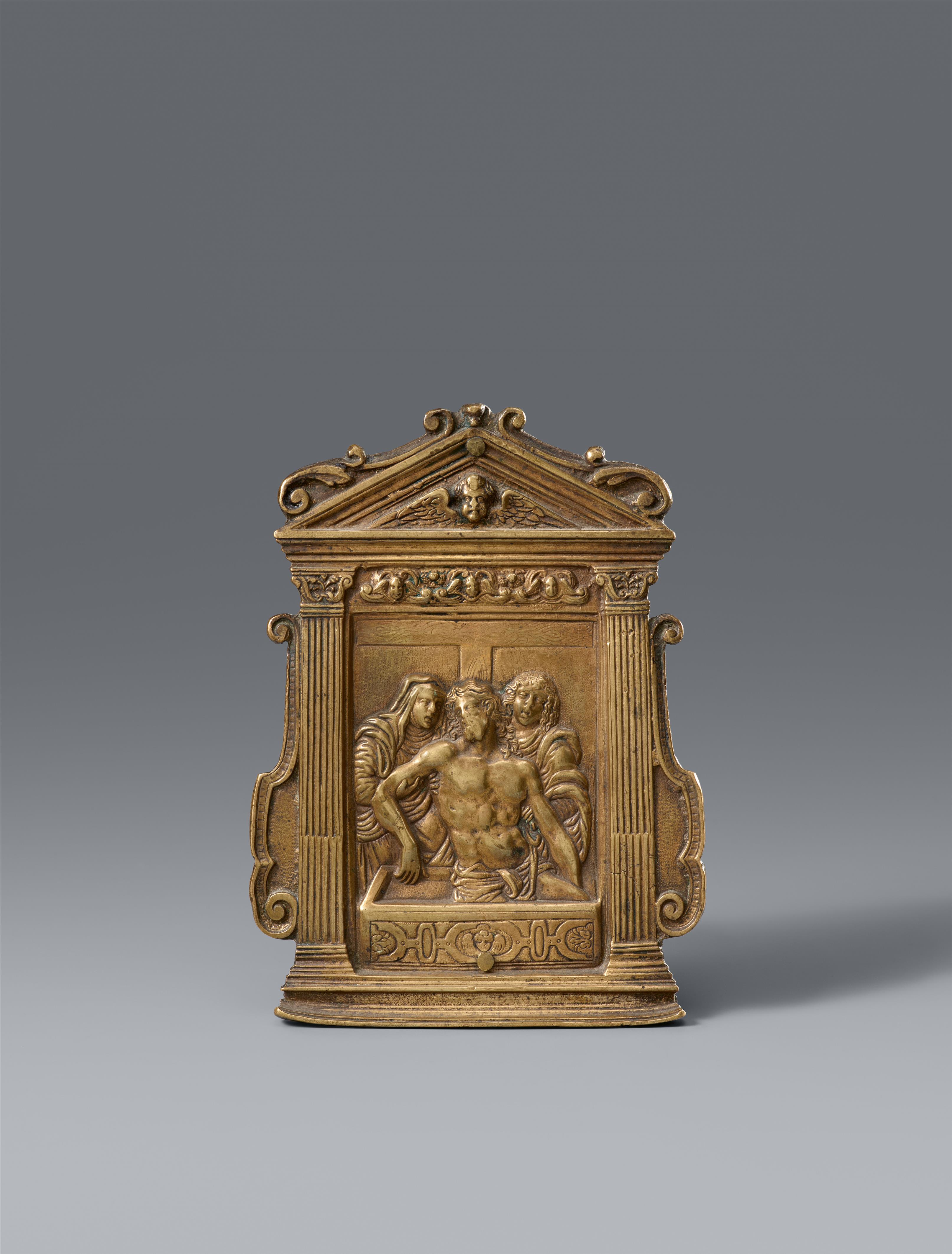 Probably South German second half 16th century - A brass pax, presumably South German, second half 16th century - image-1