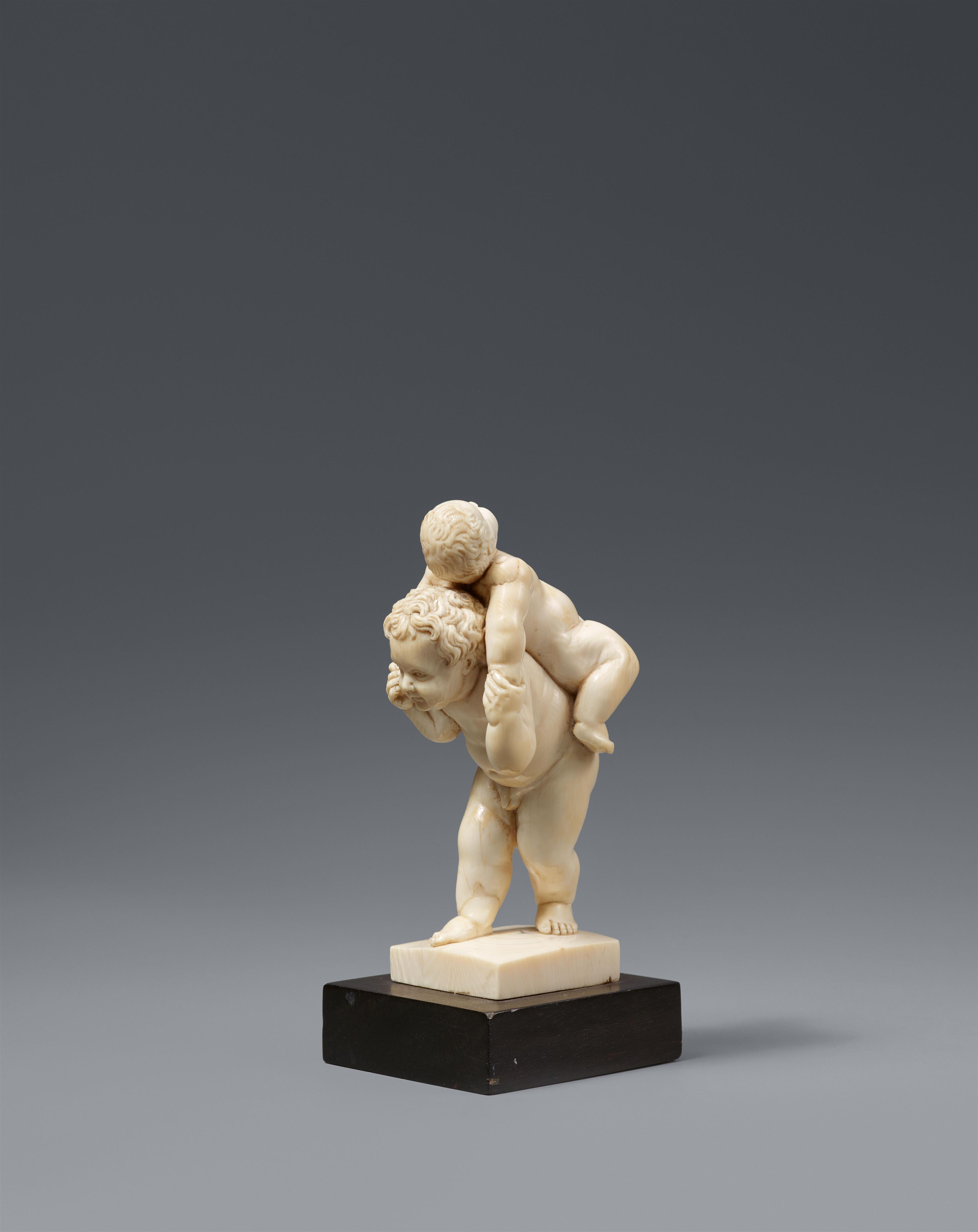 Leonhard Kern, attributed to - A carved ivory piggyback group attributed to Leonhard Kern - image-2