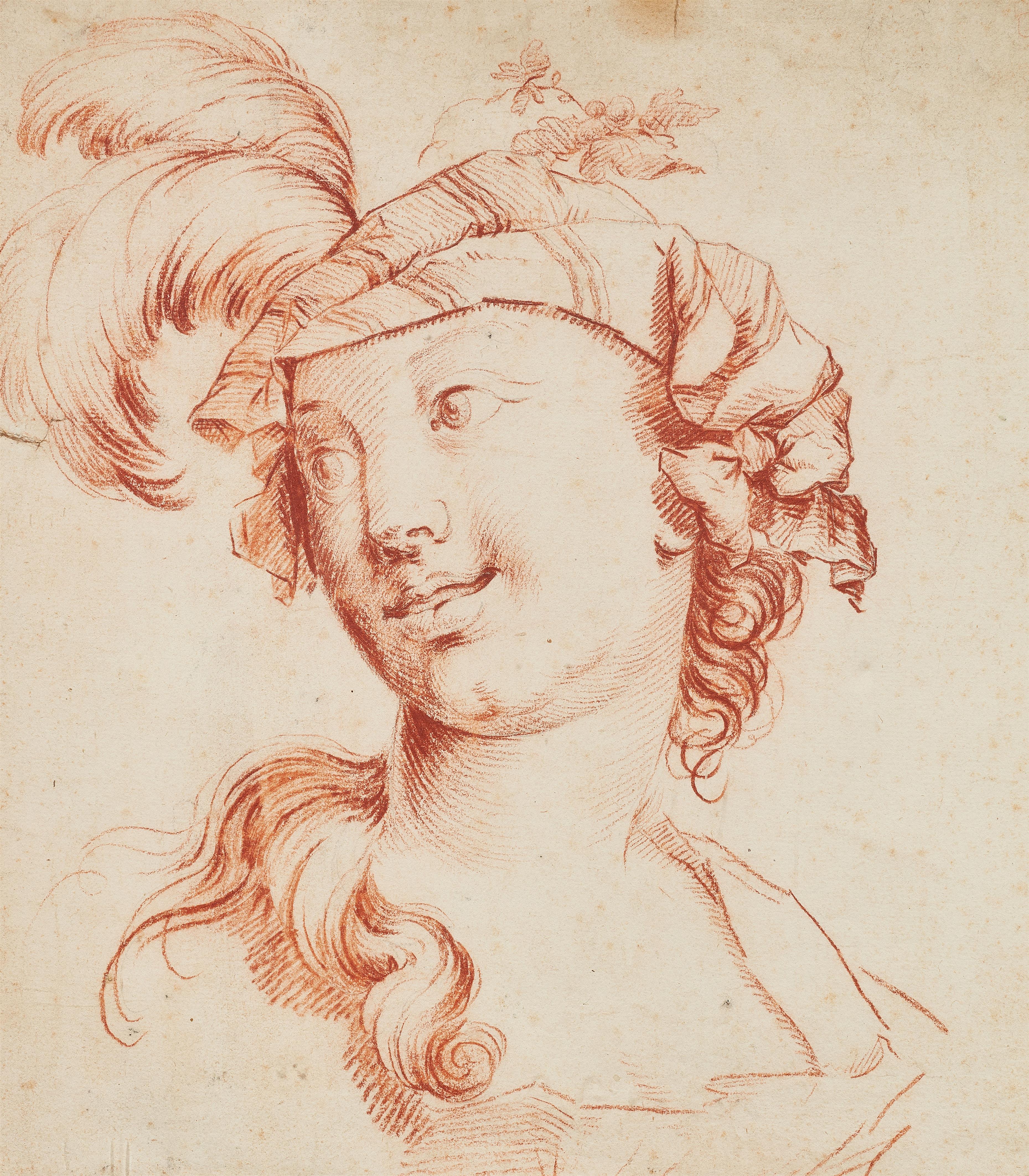 French School 18th century - Female head study - image-1