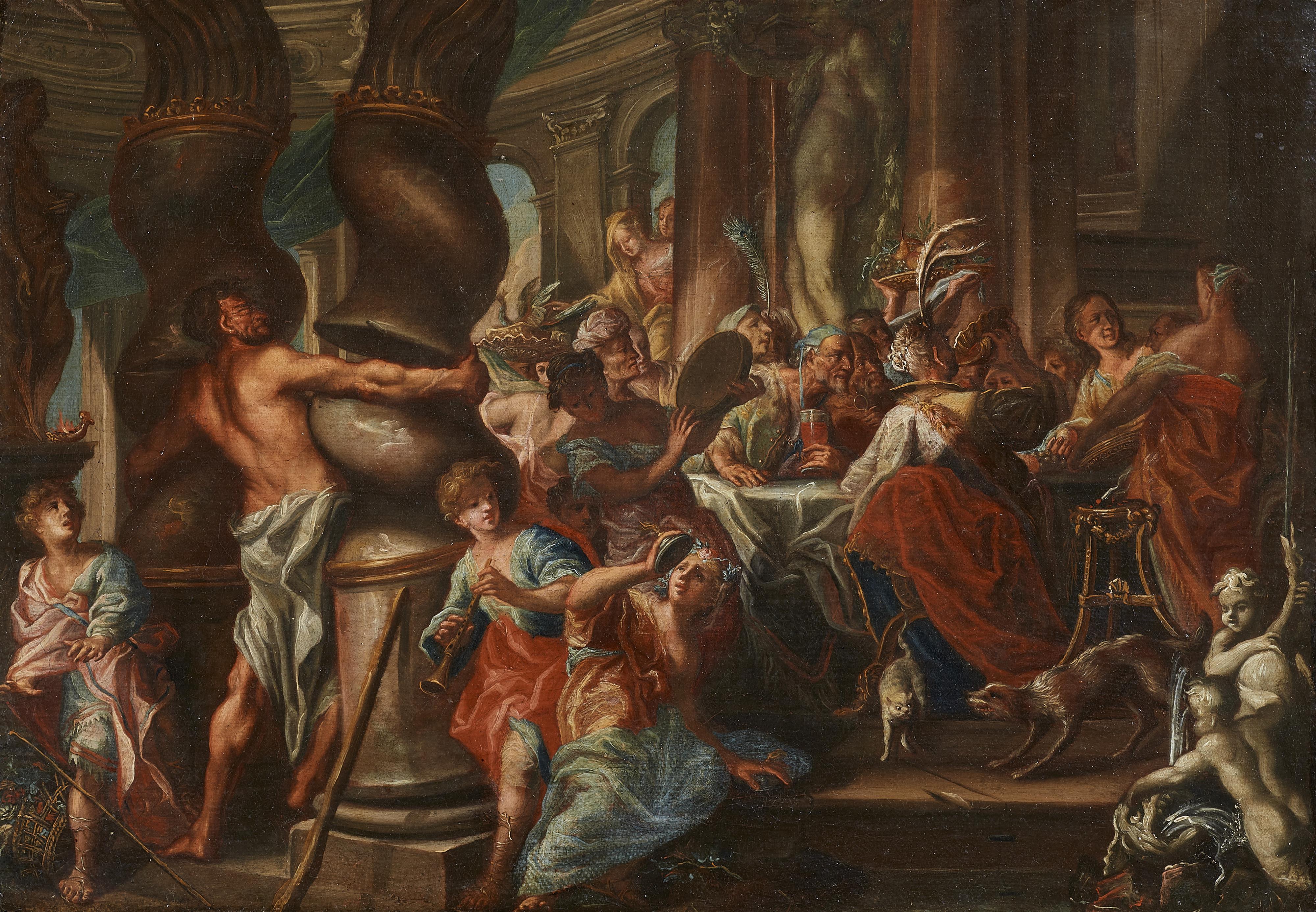 South German or Austrian School 18th century - Simon Destroying the Temple of the Philistines - image-1