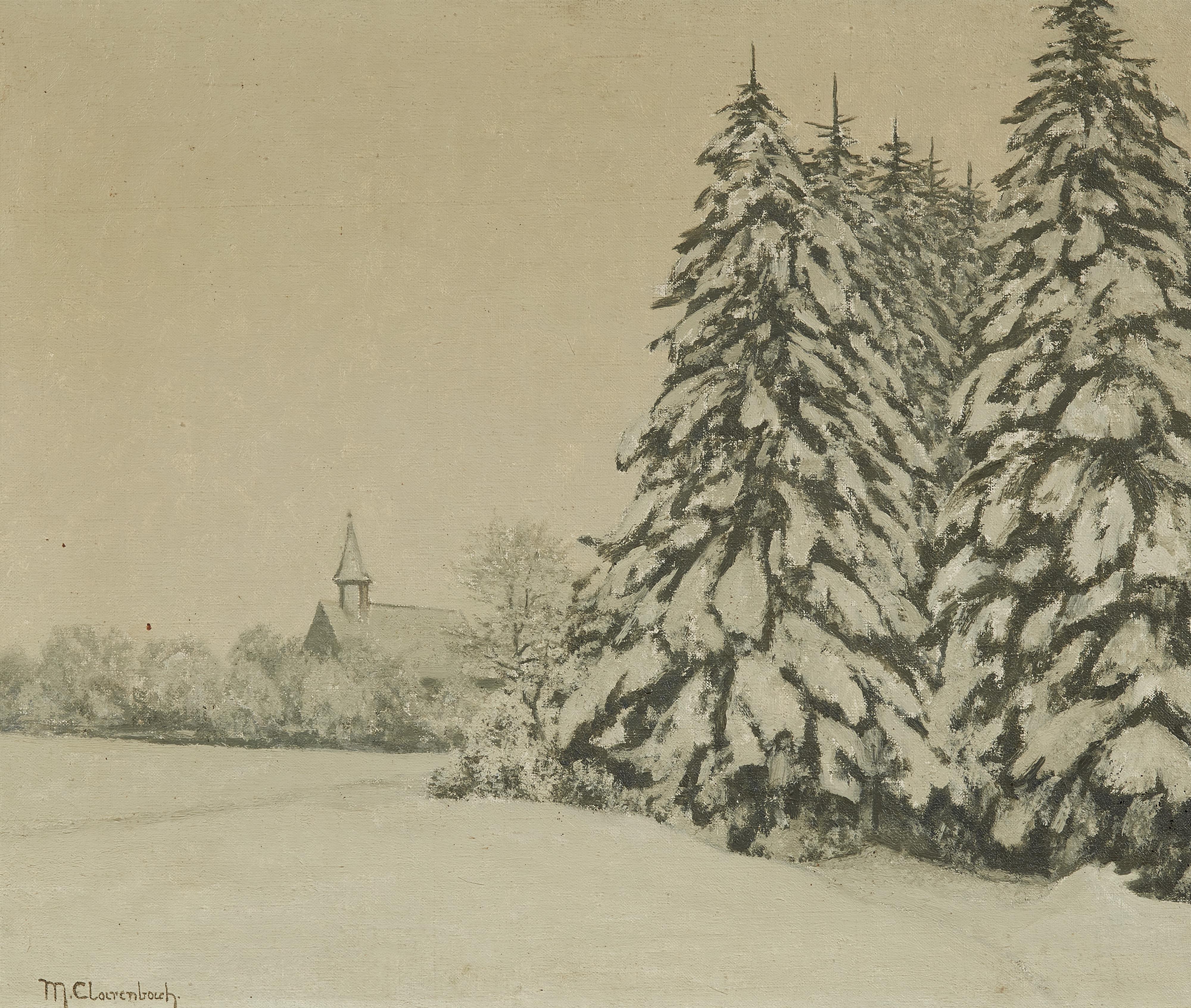 Max Clarenbach - Winterlandschaft mit Kapelle - image-1