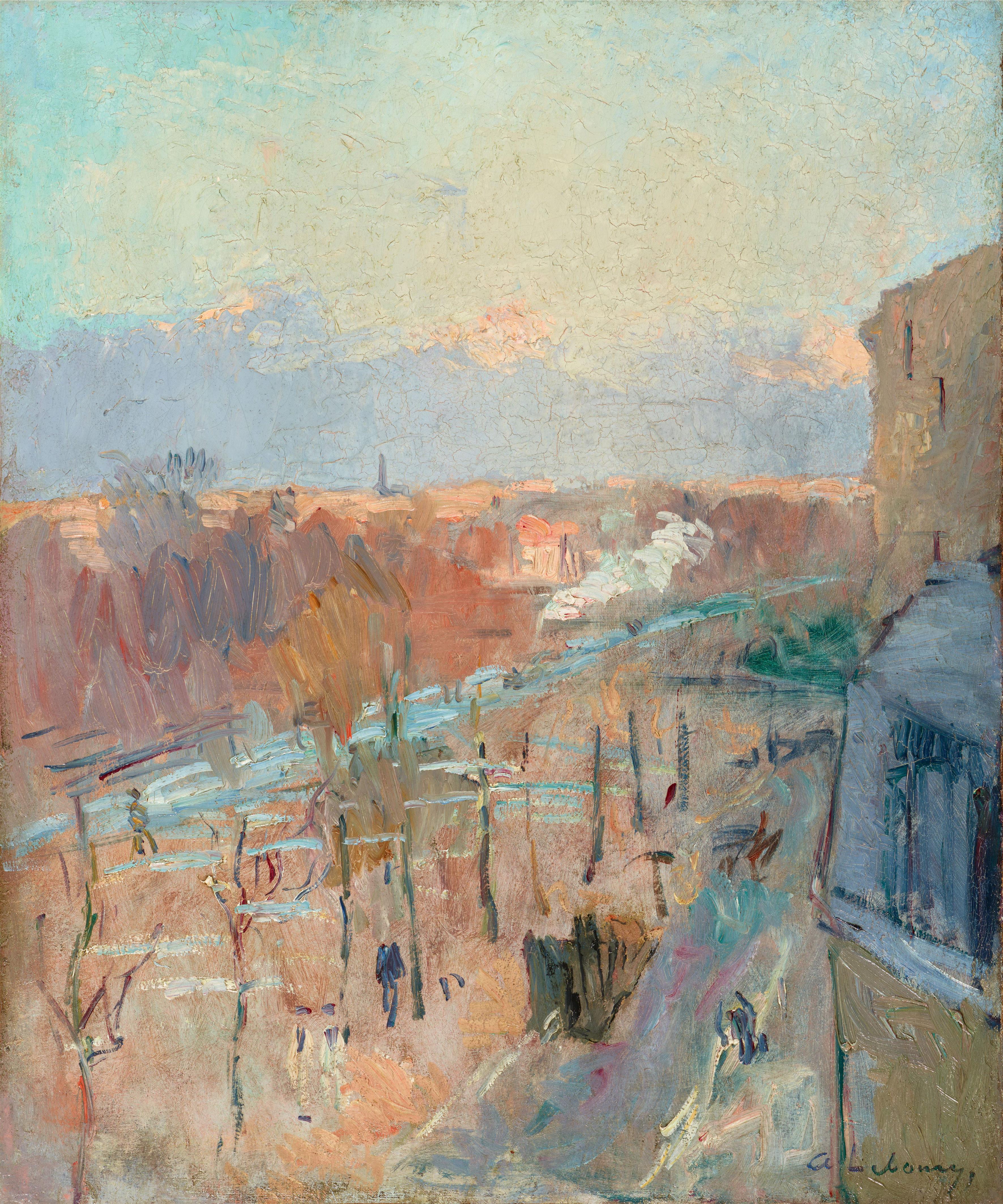 Albert Charles Lebourg - L'Avenue de la Défense à Puteaux après l'Orage - image-1