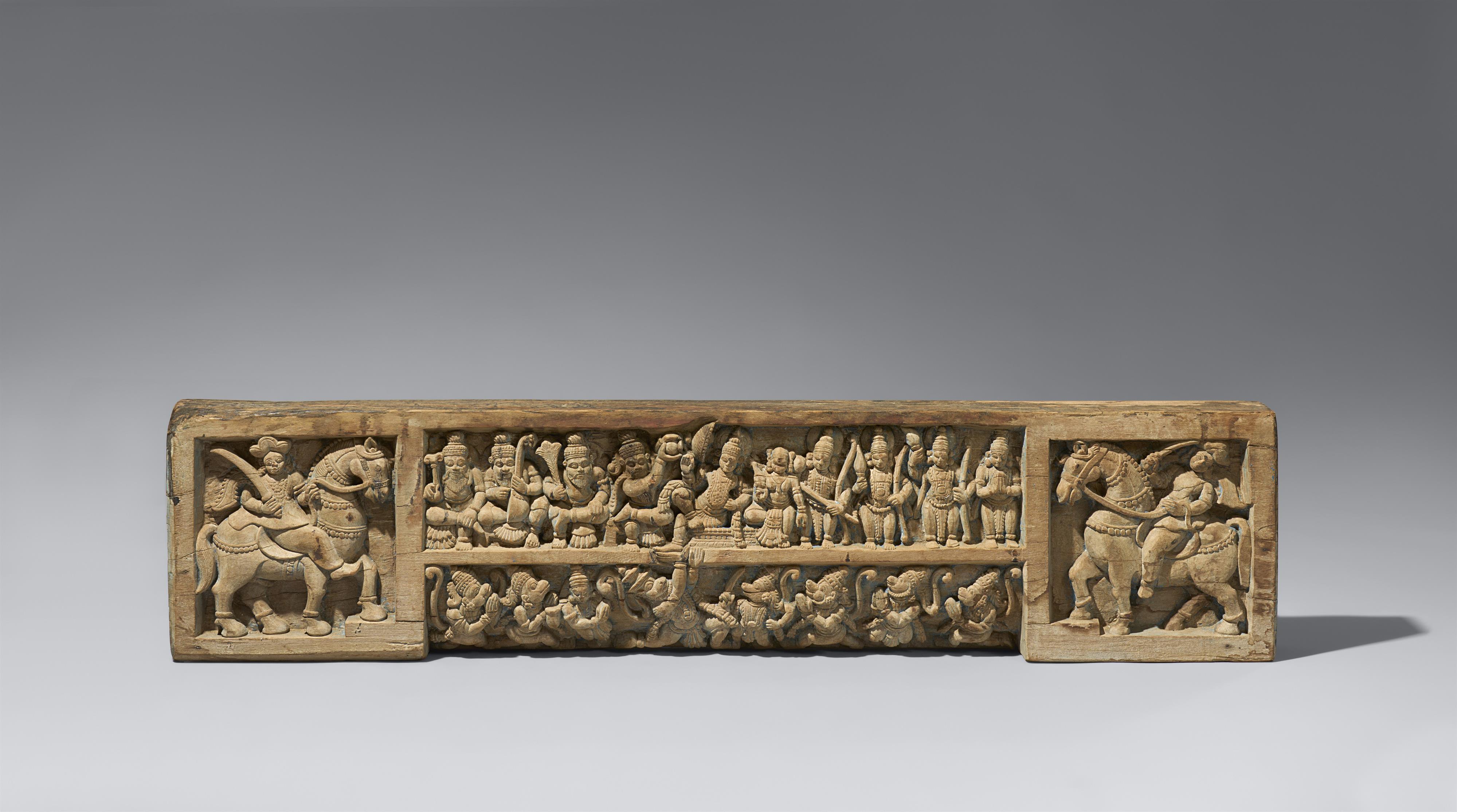 A hardwood door lintel. Southern-India, Northern Kerala. 18th/19th century - image-1