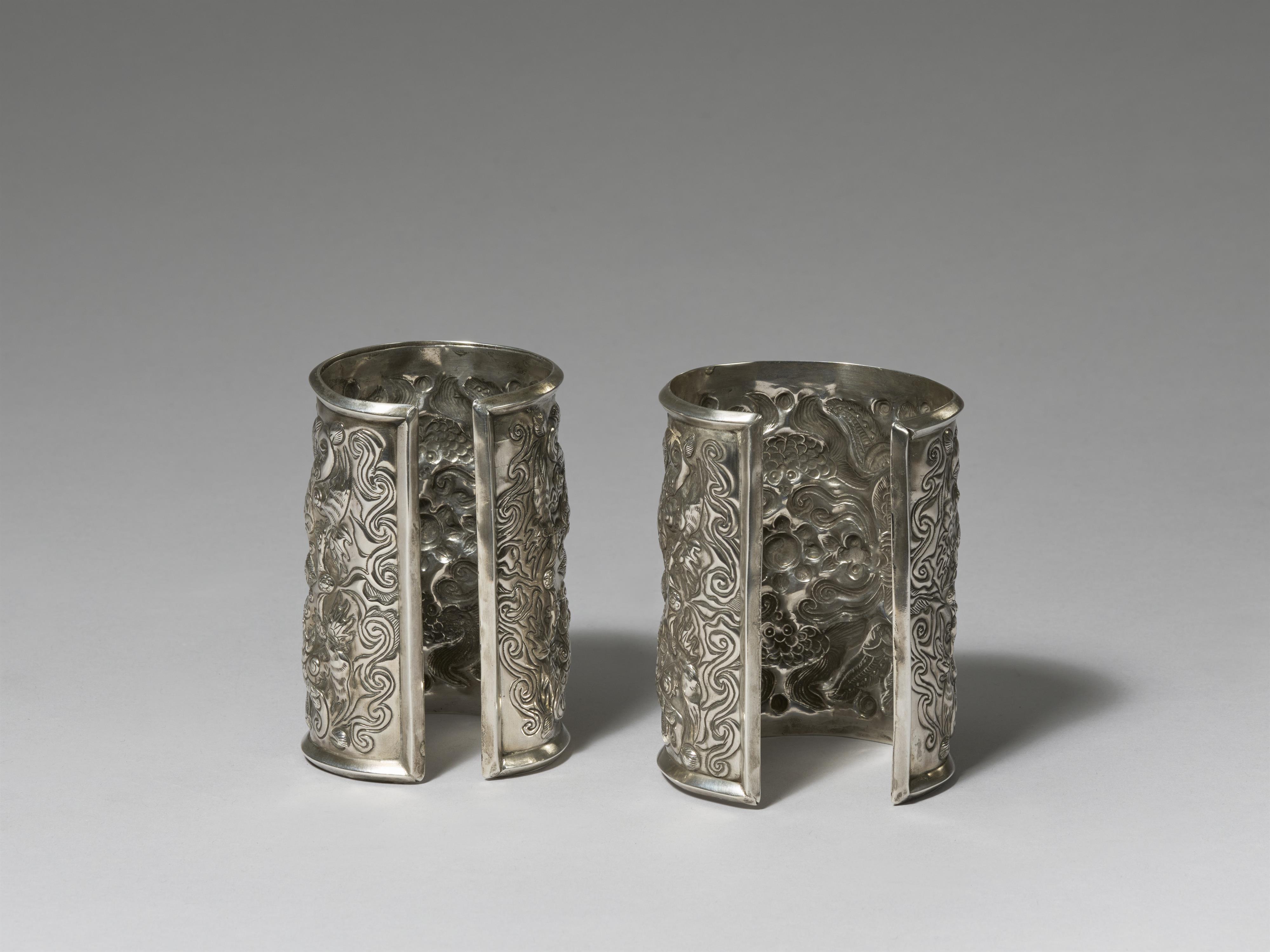 A pair of silver bracelets for women. Southwestern China, Guizhou province. Miao tribe. 1950s/60s - image-2