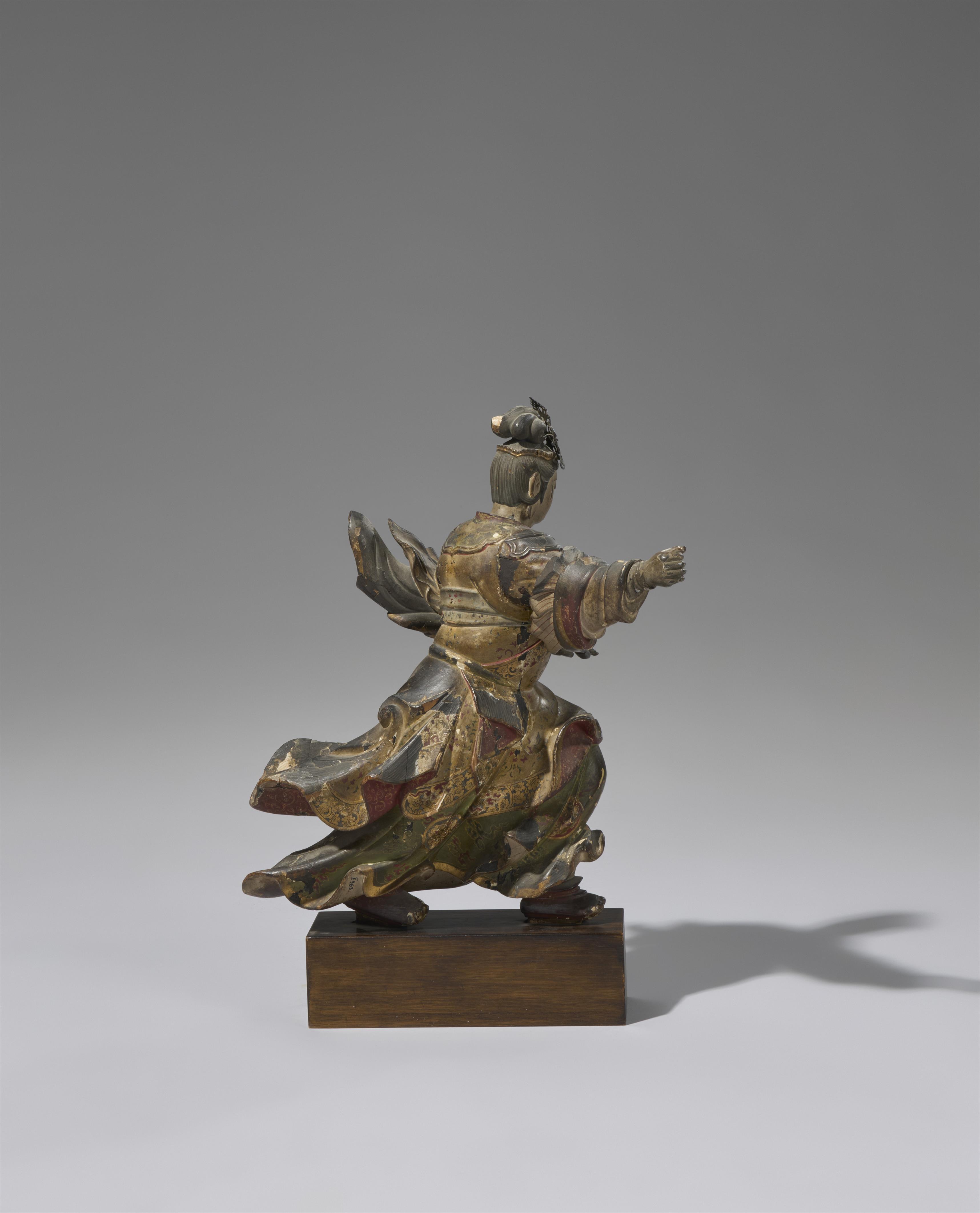 Buddhistische Figur. Holz mit Farbfassung. Spätes 17./frühes 18. Jh. - image-3