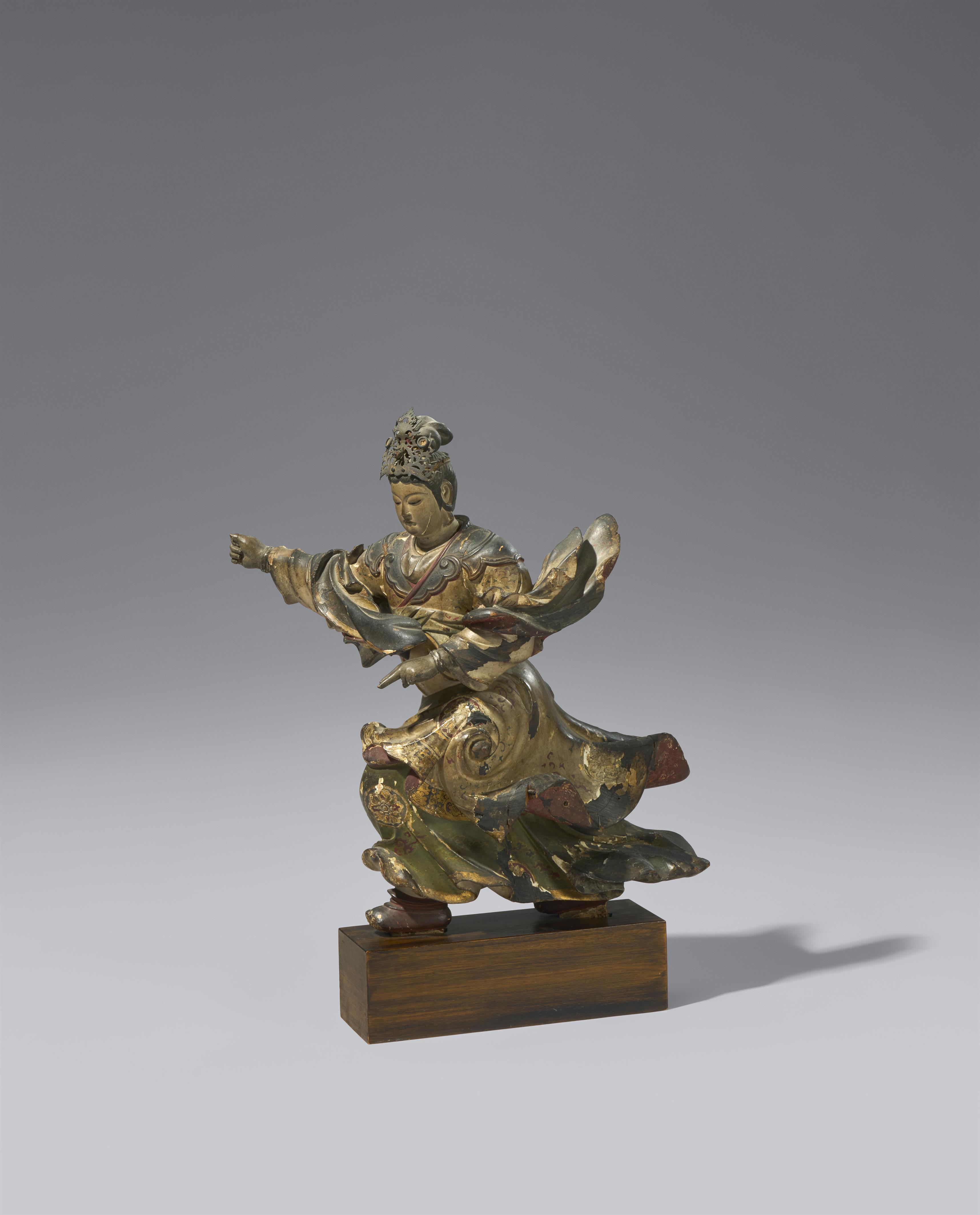 A polychromed wood Buddhist figure. Late 17thth/18th century - image-1