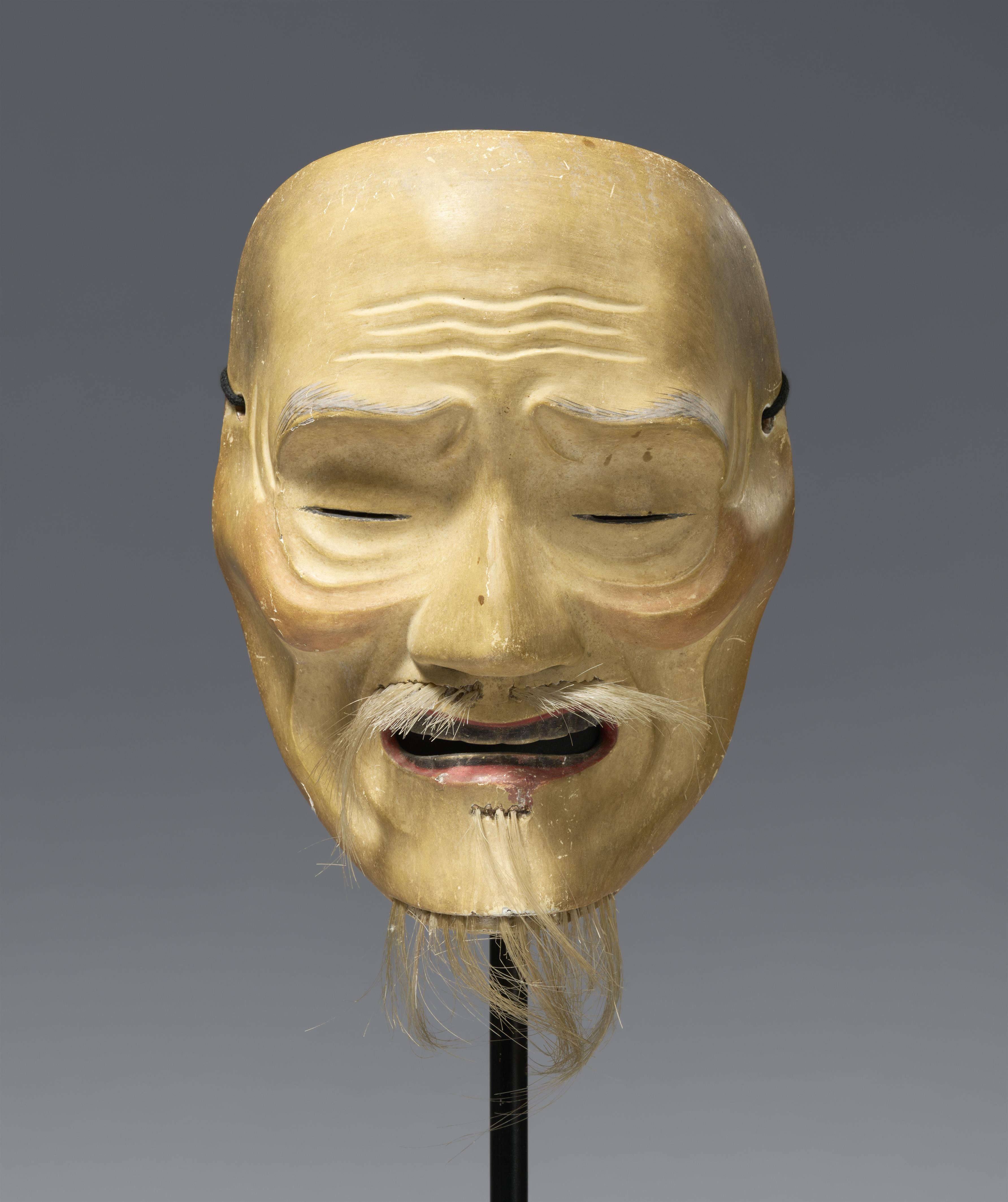 A painted wood Nô mask of Kagekiyo. 18th century - image-1