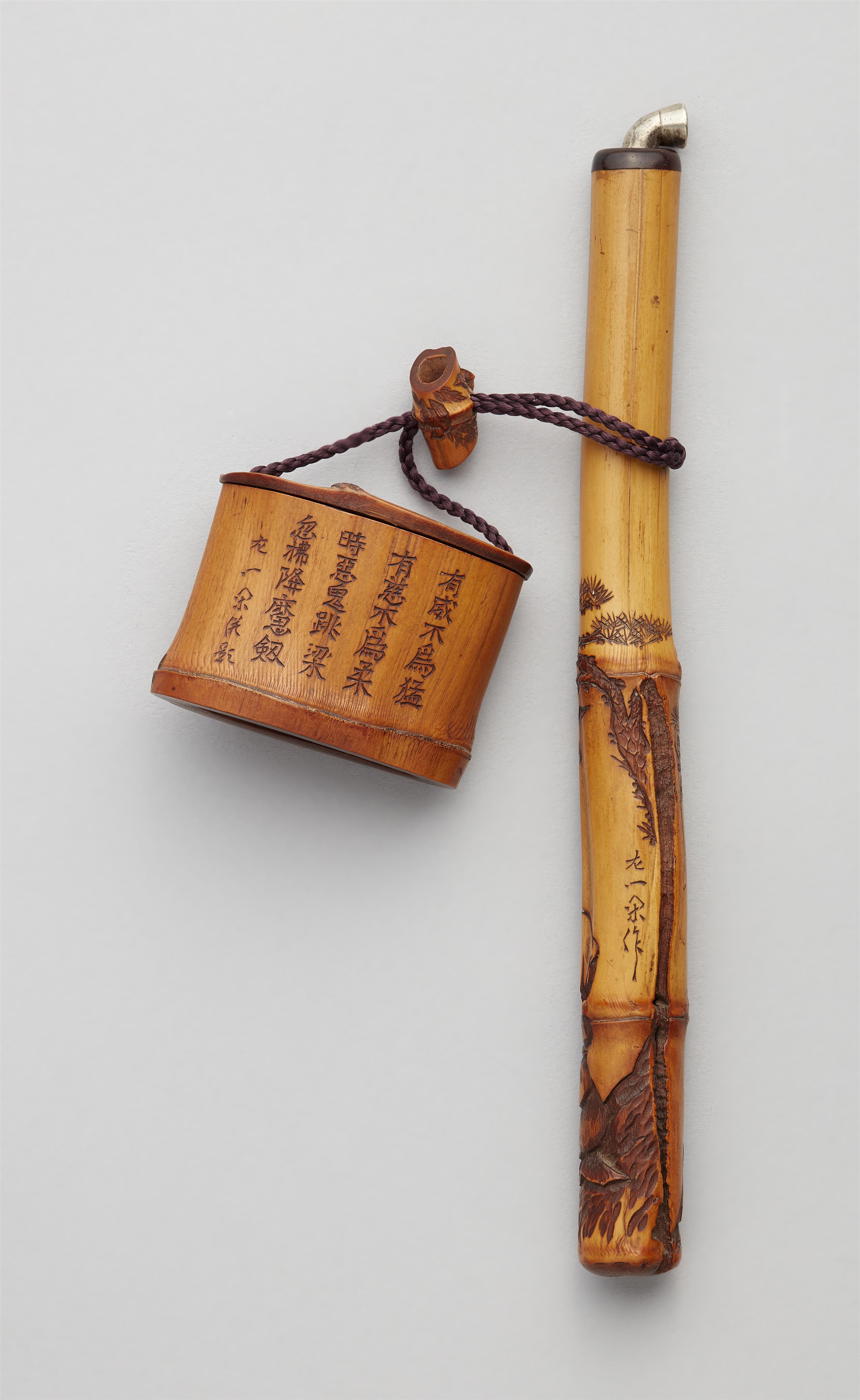 A complete bamboo tobacco set. Late 19th century - image-2