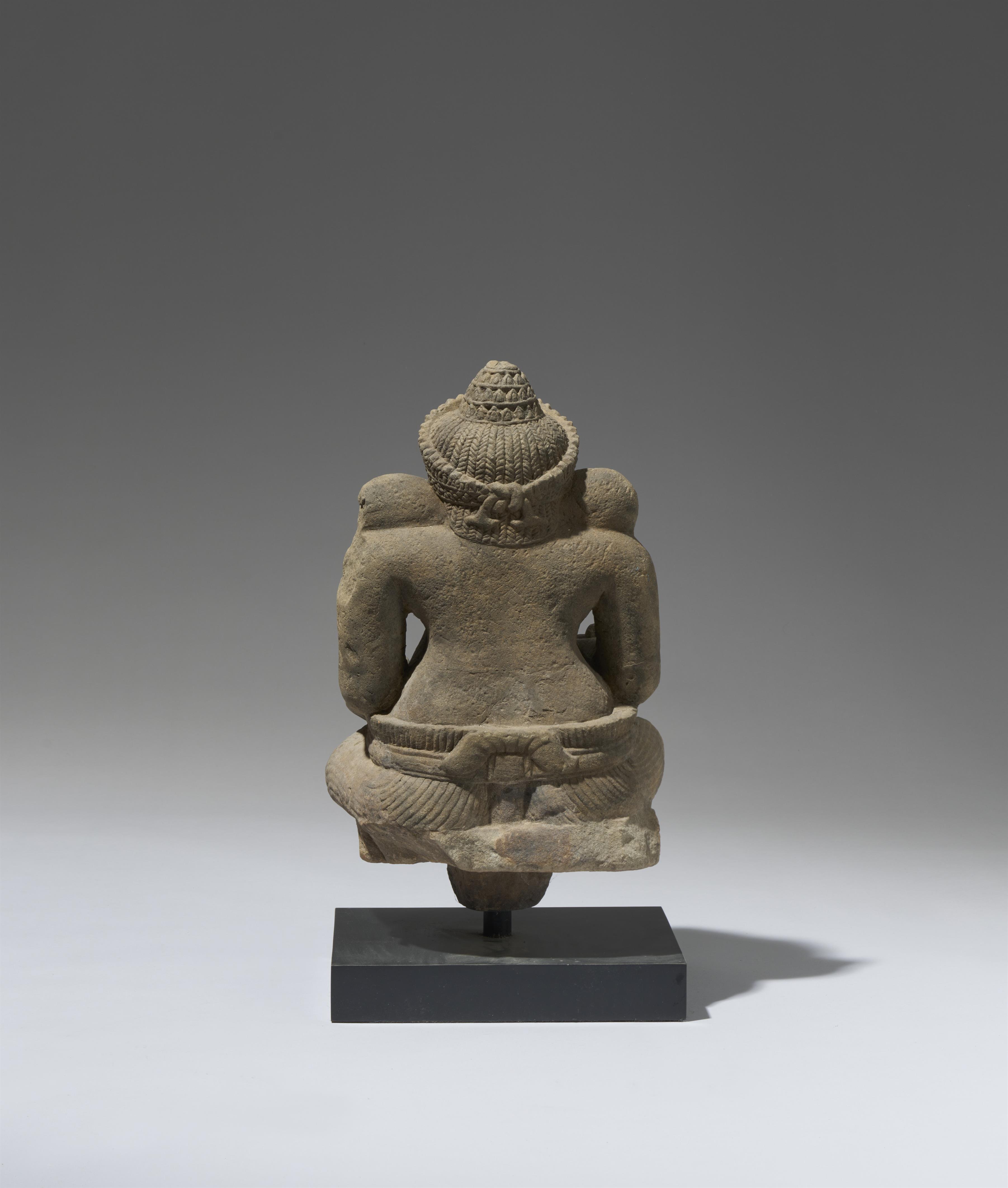 An Angkor Wat-style sandstone figure of a seated Ganesha. Cambodia. 12th century - image-2