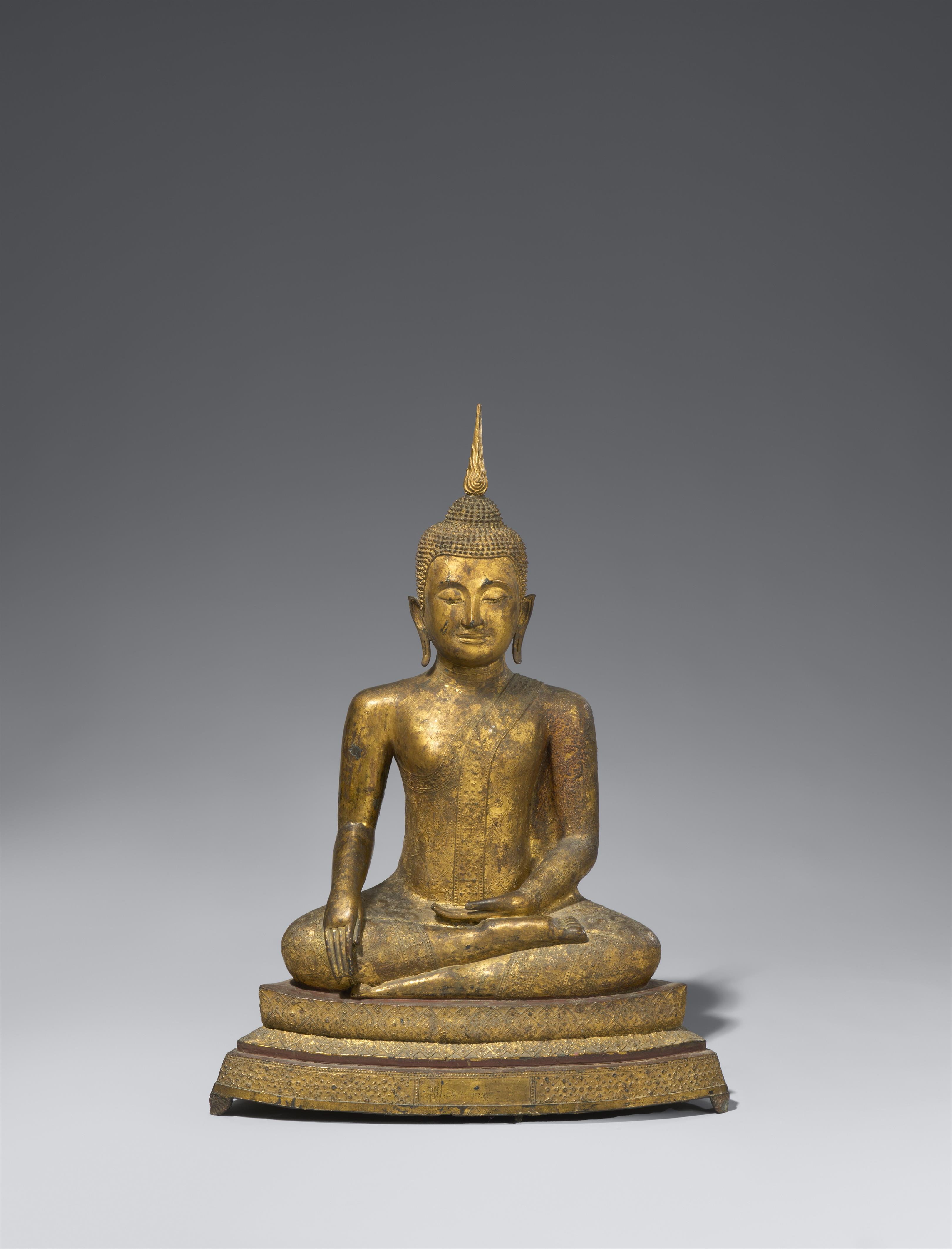 A large Ratanakosin bronze figure of Buddha Shakyamuni. Thailand. 19th century - image-1