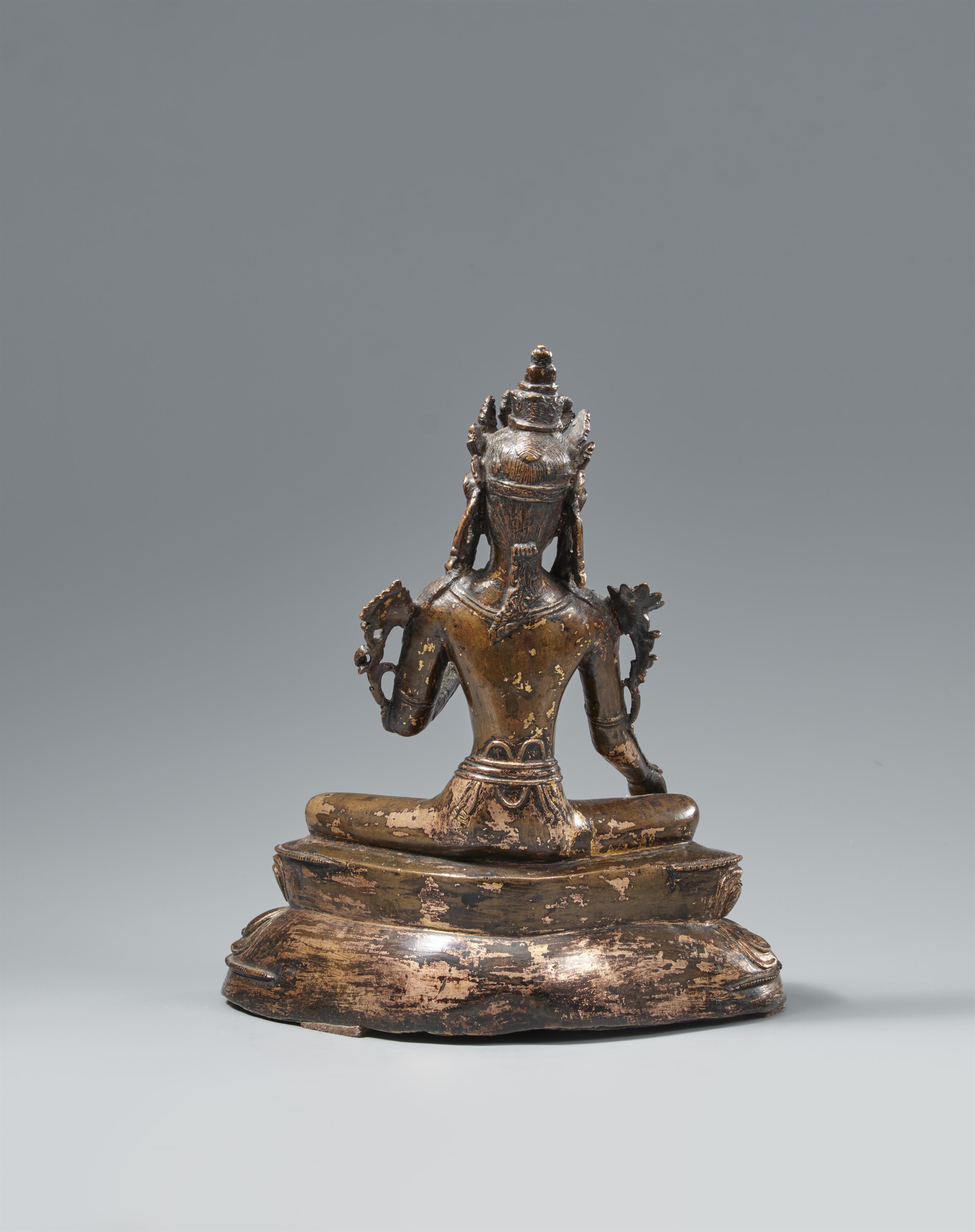 A bronze figure of Shyamatara (Green Tara). Tibet, 14th century or later - image-2