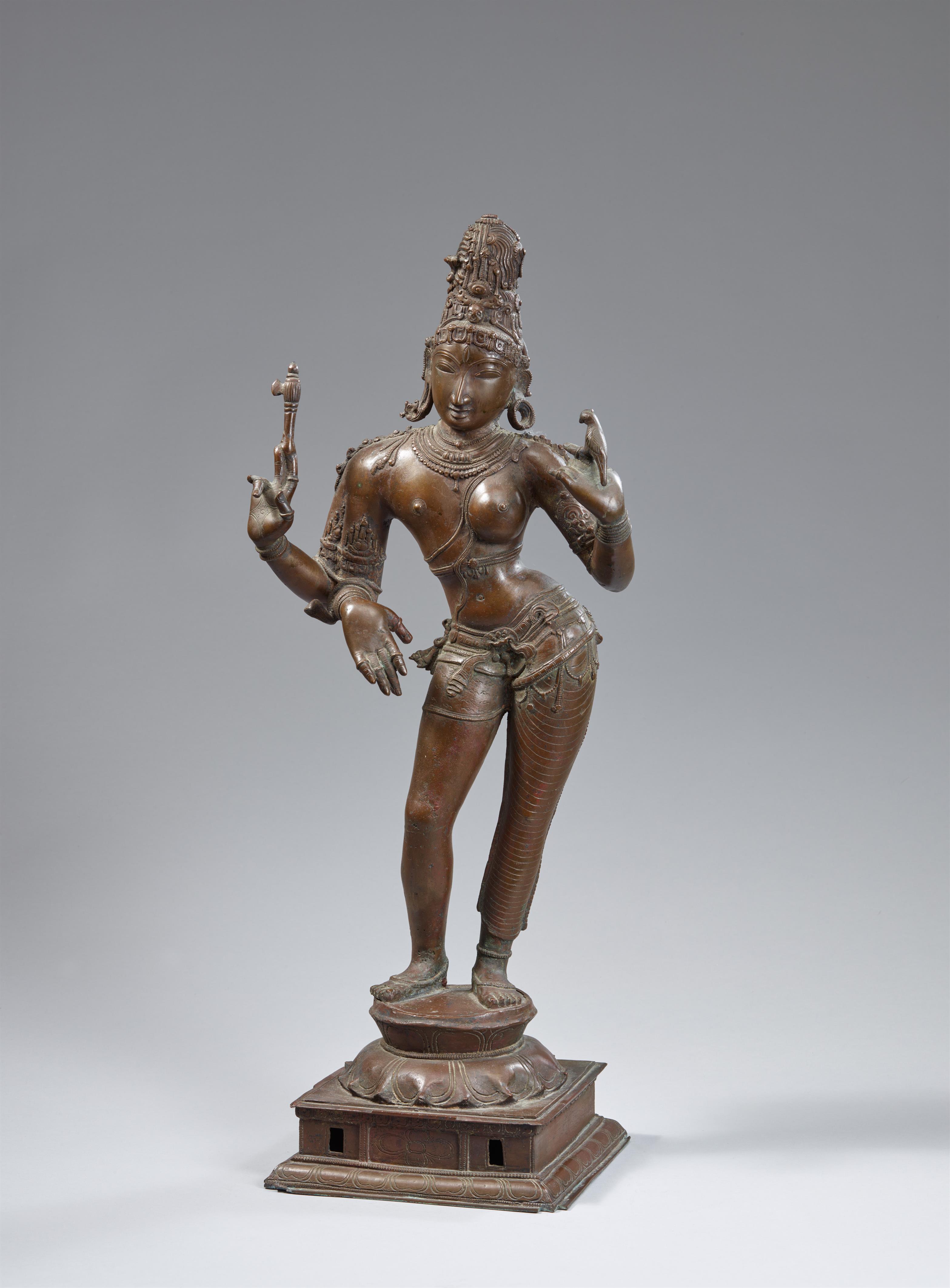 Prozessionsfigur des Ardhanarishvara. Bronze. Süd-Indien. Im Stil der Chola-Zeit, wohl 19. Jh. - image-2