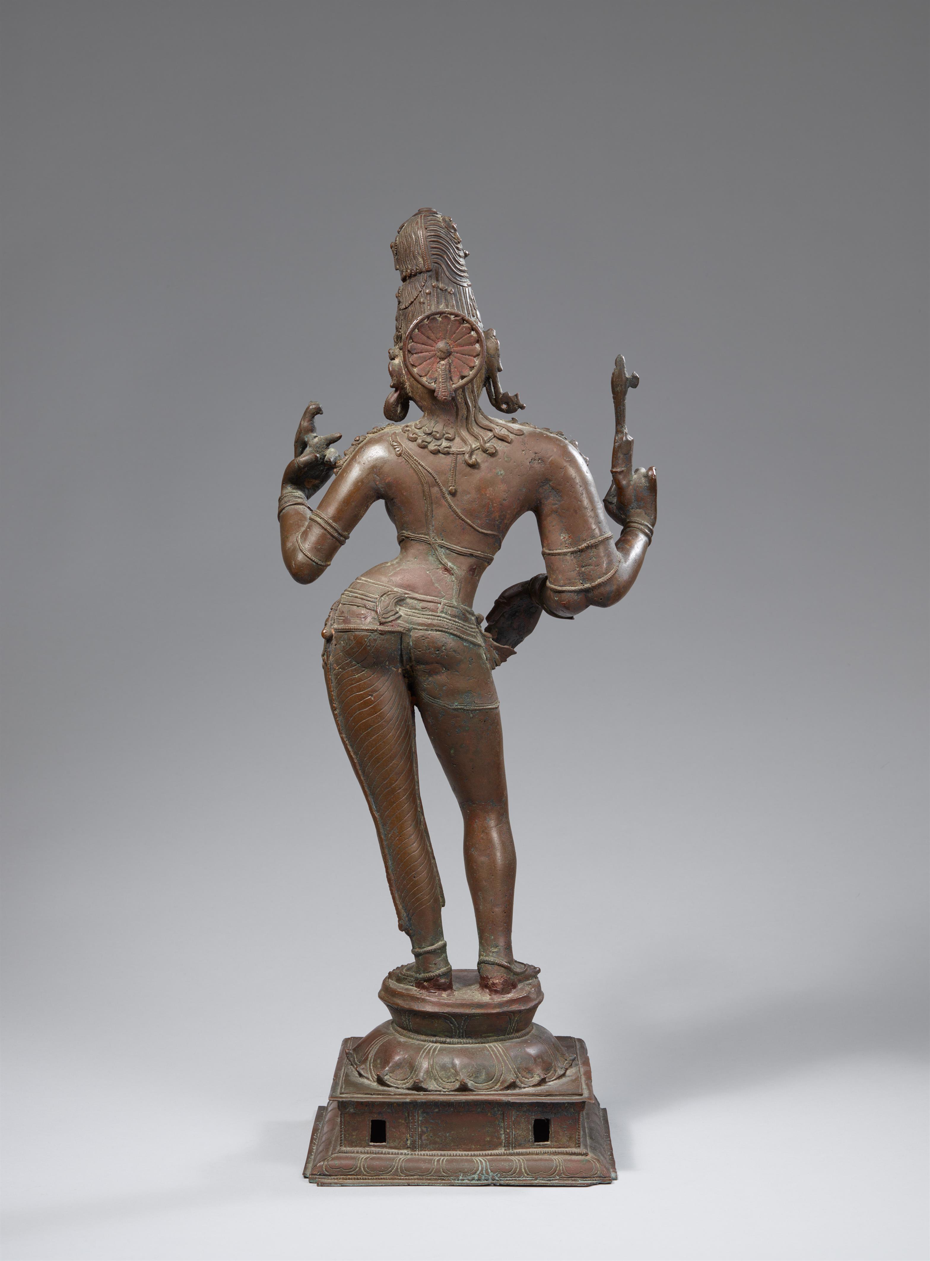 Prozessionsfigur des Ardhanarishvara. Bronze. Süd-Indien. Im Stil der Chola-Zeit, wohl 19. Jh. - image-3