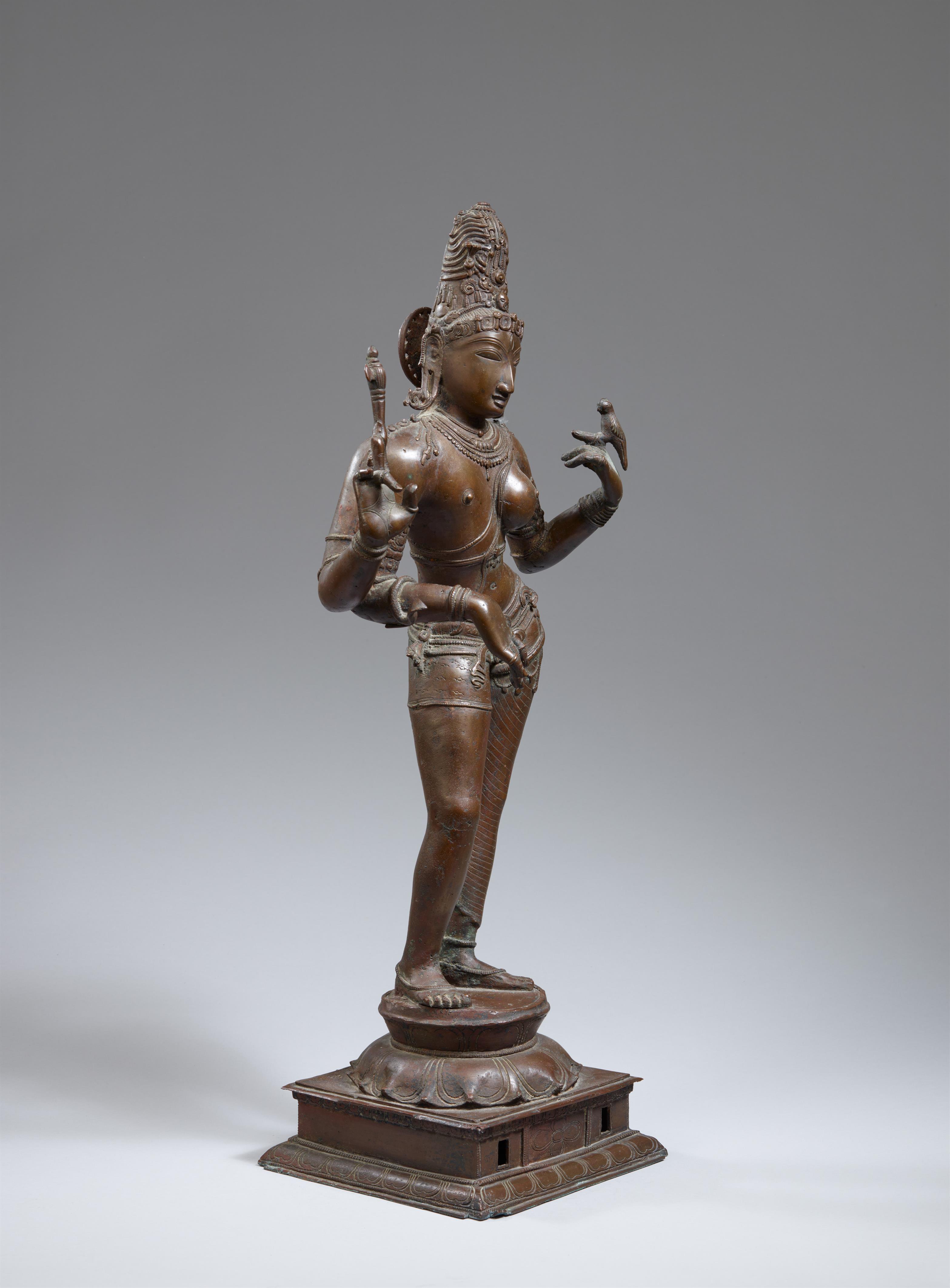 Prozessionsfigur des Ardhanarishvara. Bronze. Süd-Indien. Im Stil der Chola-Zeit, wohl 19. Jh. - image-5