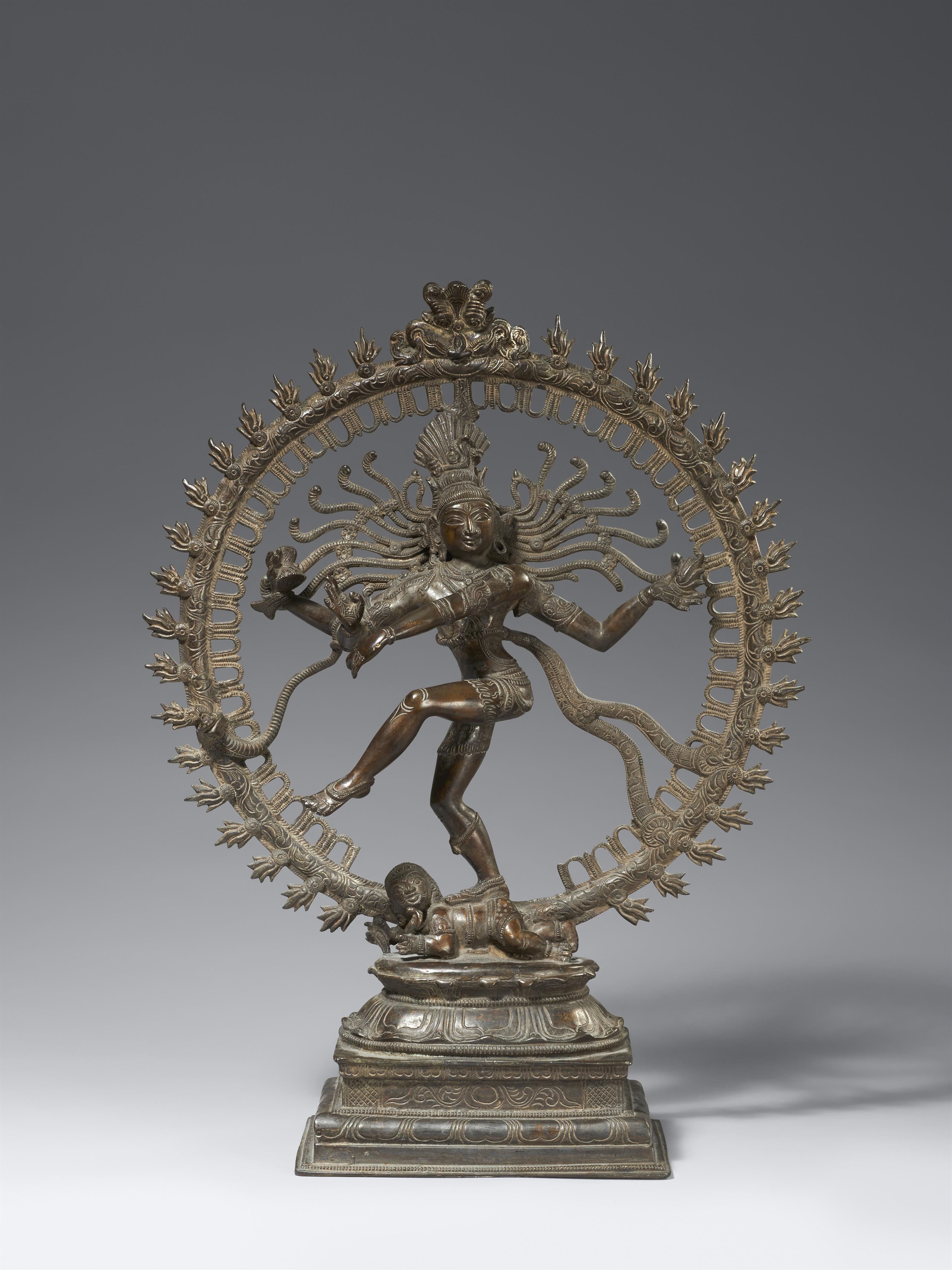 A large copper alloy figure of Shiva nataraja. Southern India. 19th century - image-1