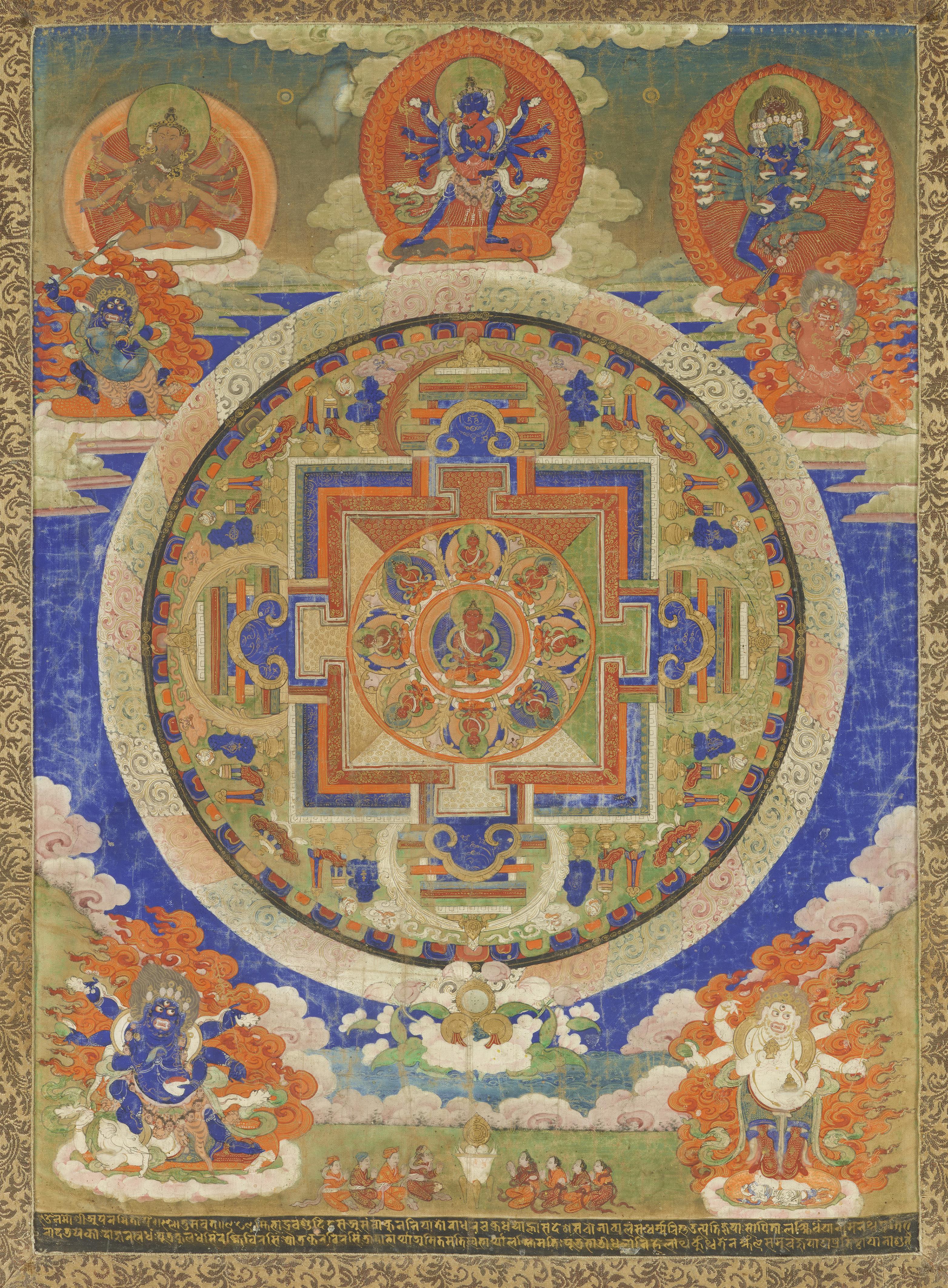 A thangka depicting a mandala of Amitayus. Tibet, 17th century - image-1