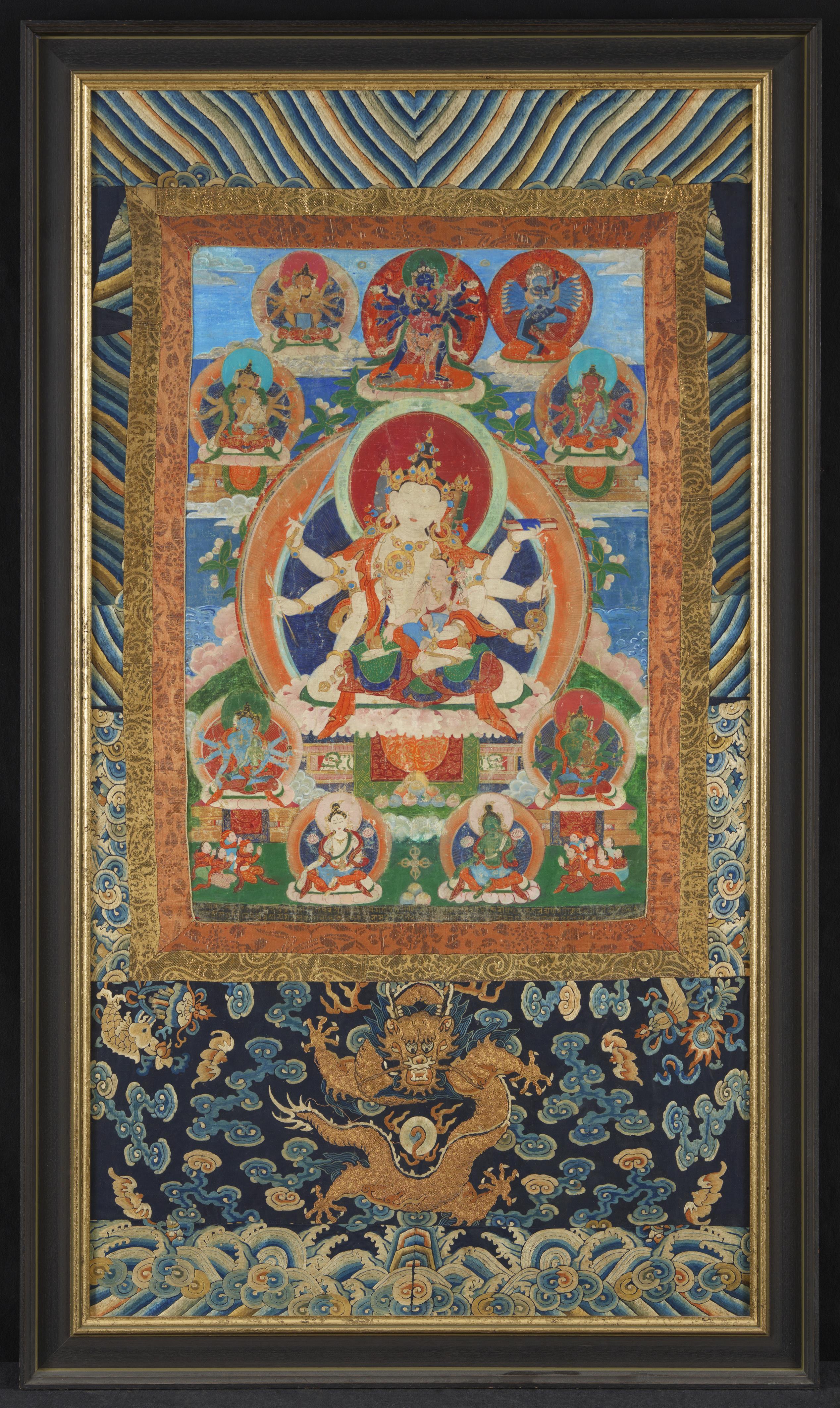 A fine Tibetan thangka of Dharmadhatu Vagishvara Manjushri. 18th century - image-2