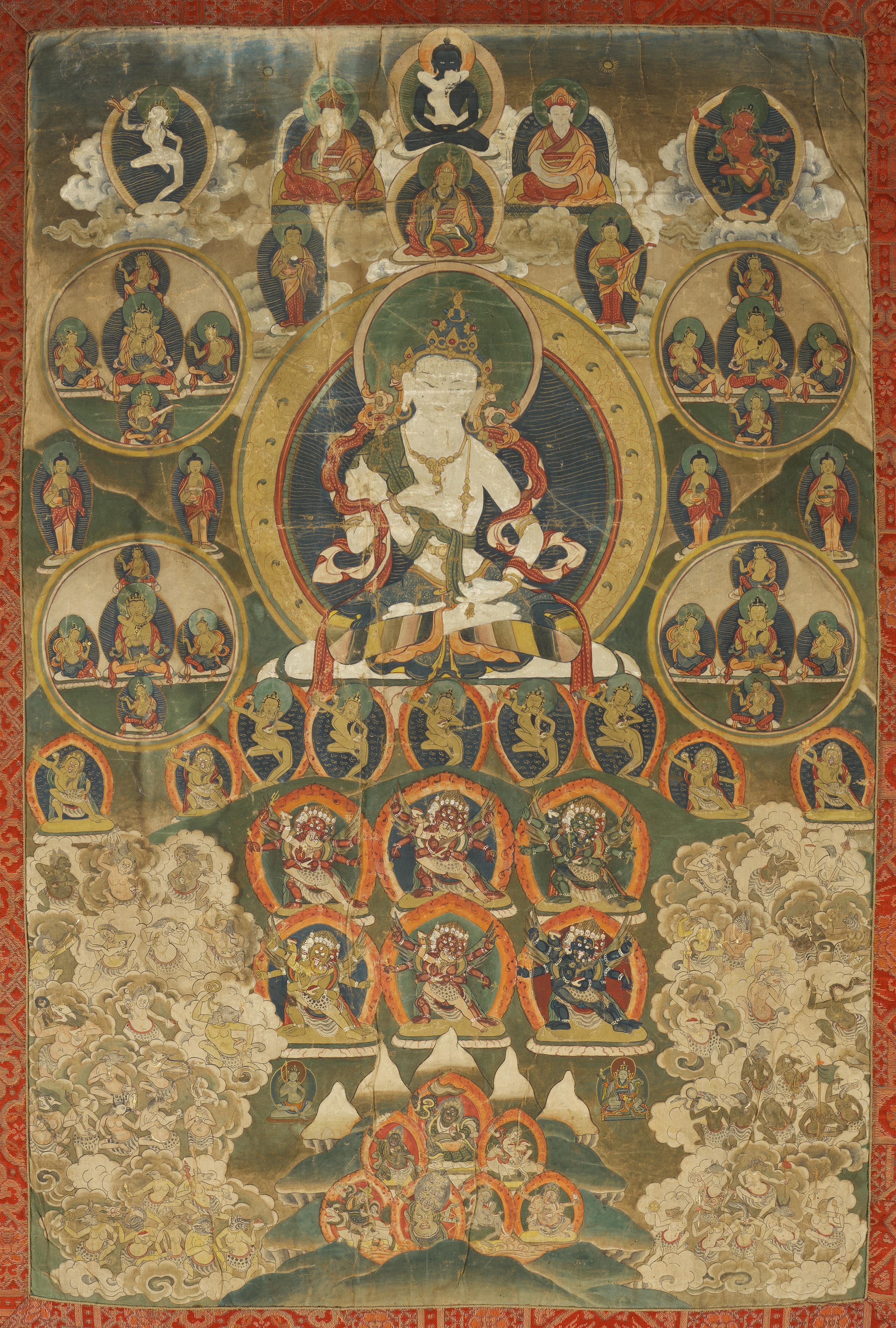 A thangka of Vajrasattva. Tibet, 19th century - image-1