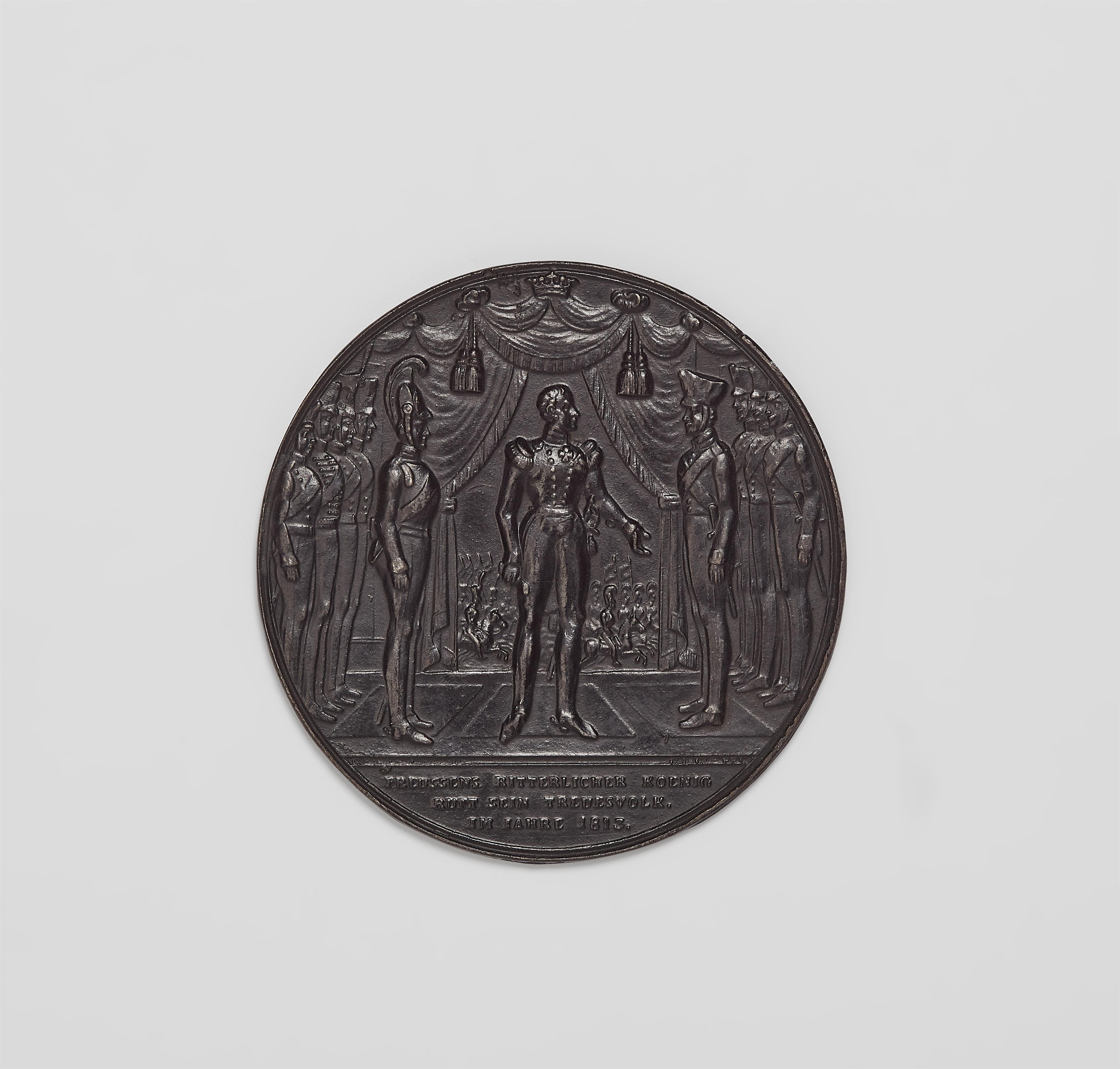 A cast iron medal commemorating the German campaign of 1813 - image-1