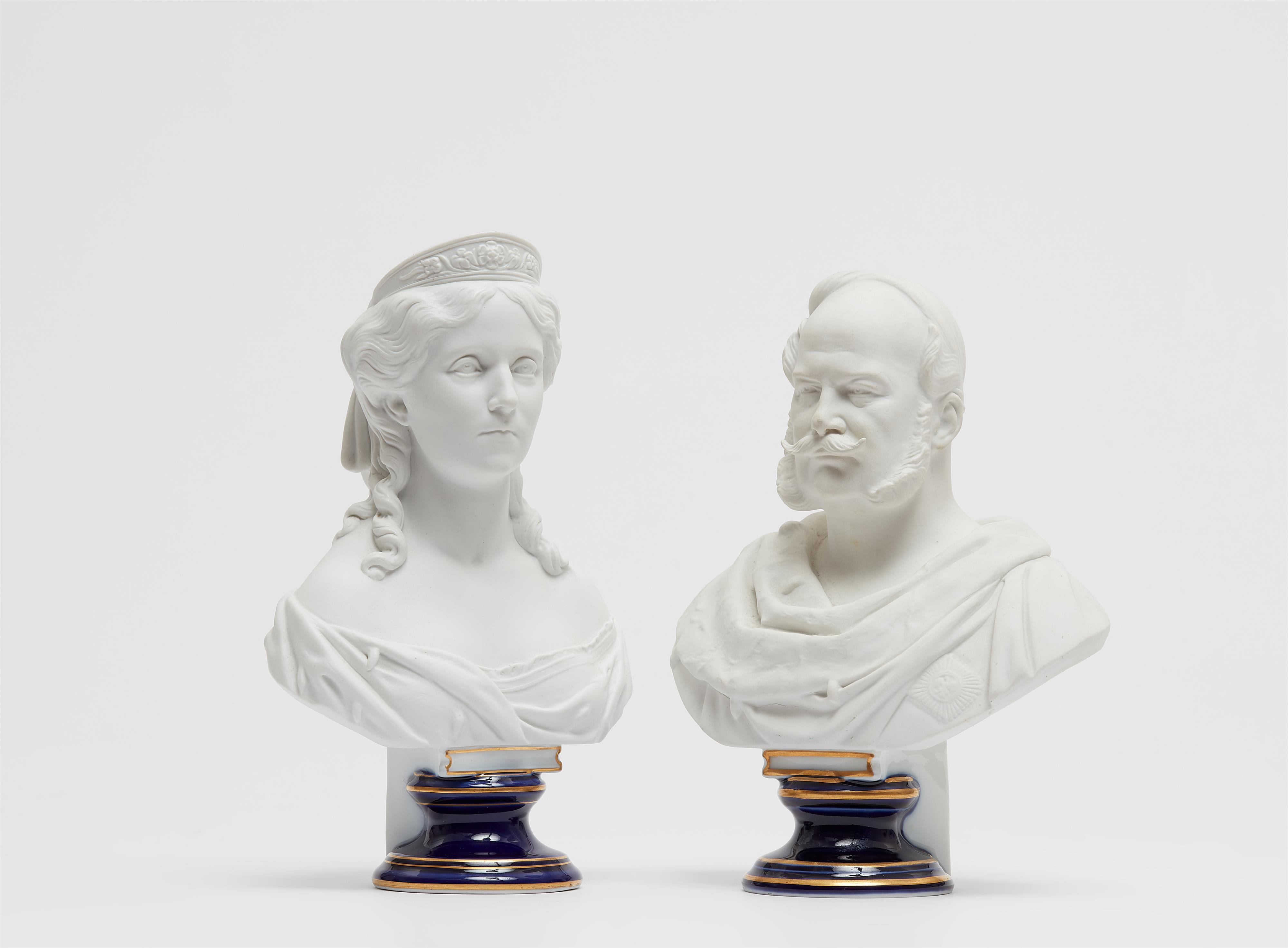 A pair of Berlin KPM porcelain busts of Empress Augusta and Emperor Wilhelm I - image-2