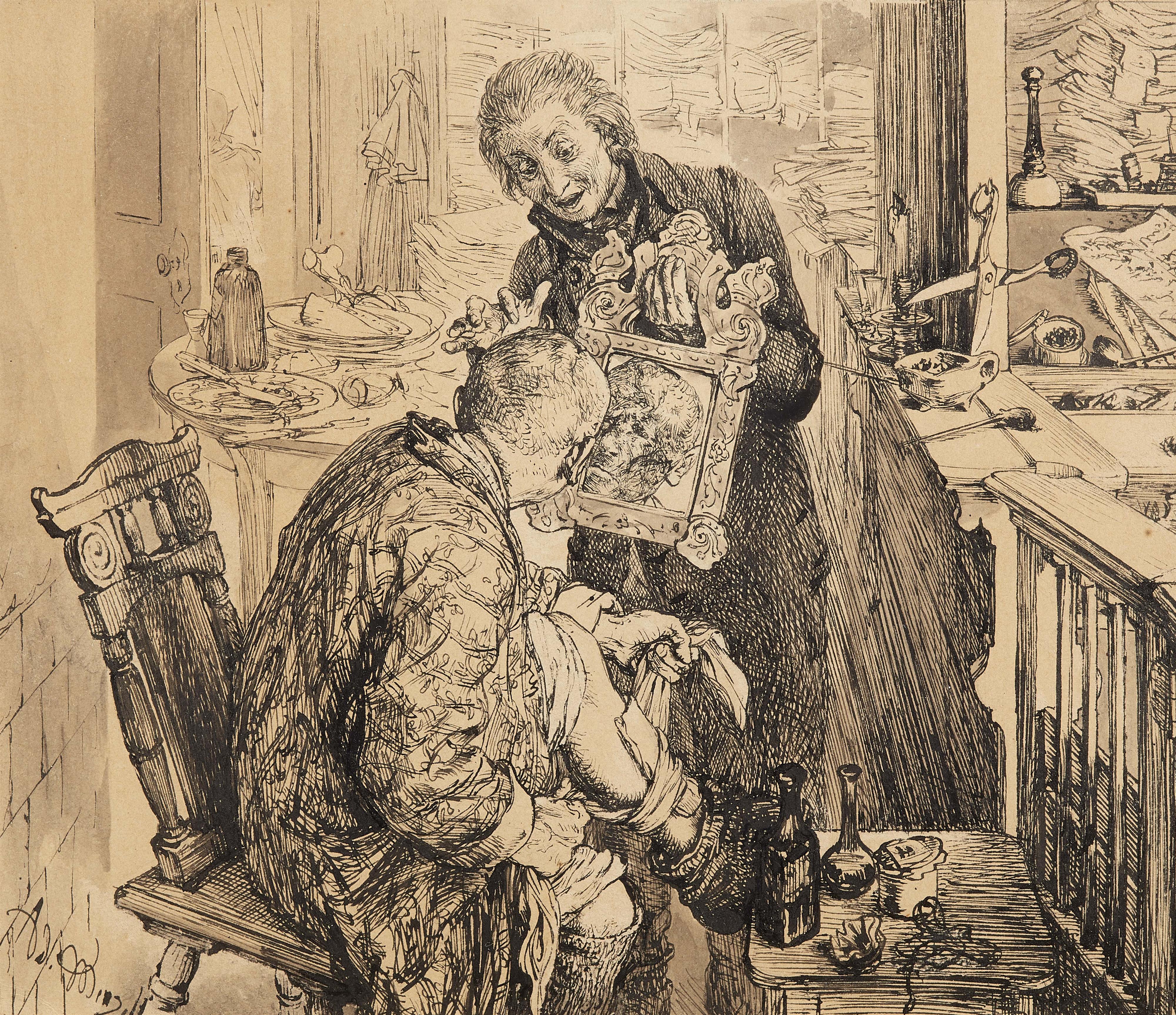 Adolph von Menzel - From Heinrich von Kleist's "Der zerbrochene Krug" (The Broken Jug) - image-1