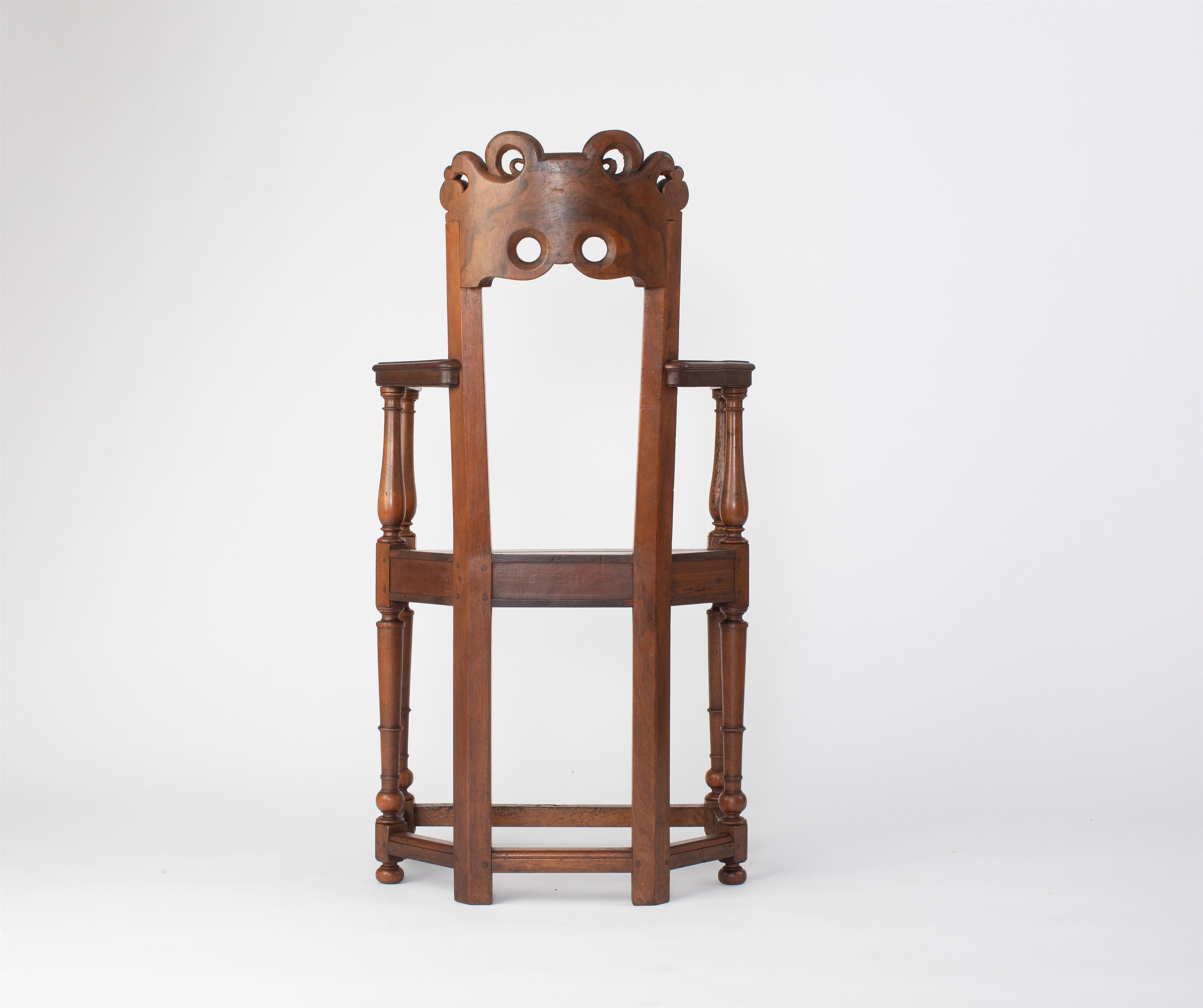 A Renaissance style armchair / caquetoire by Max Littmann (1862 - 1931) - image-7