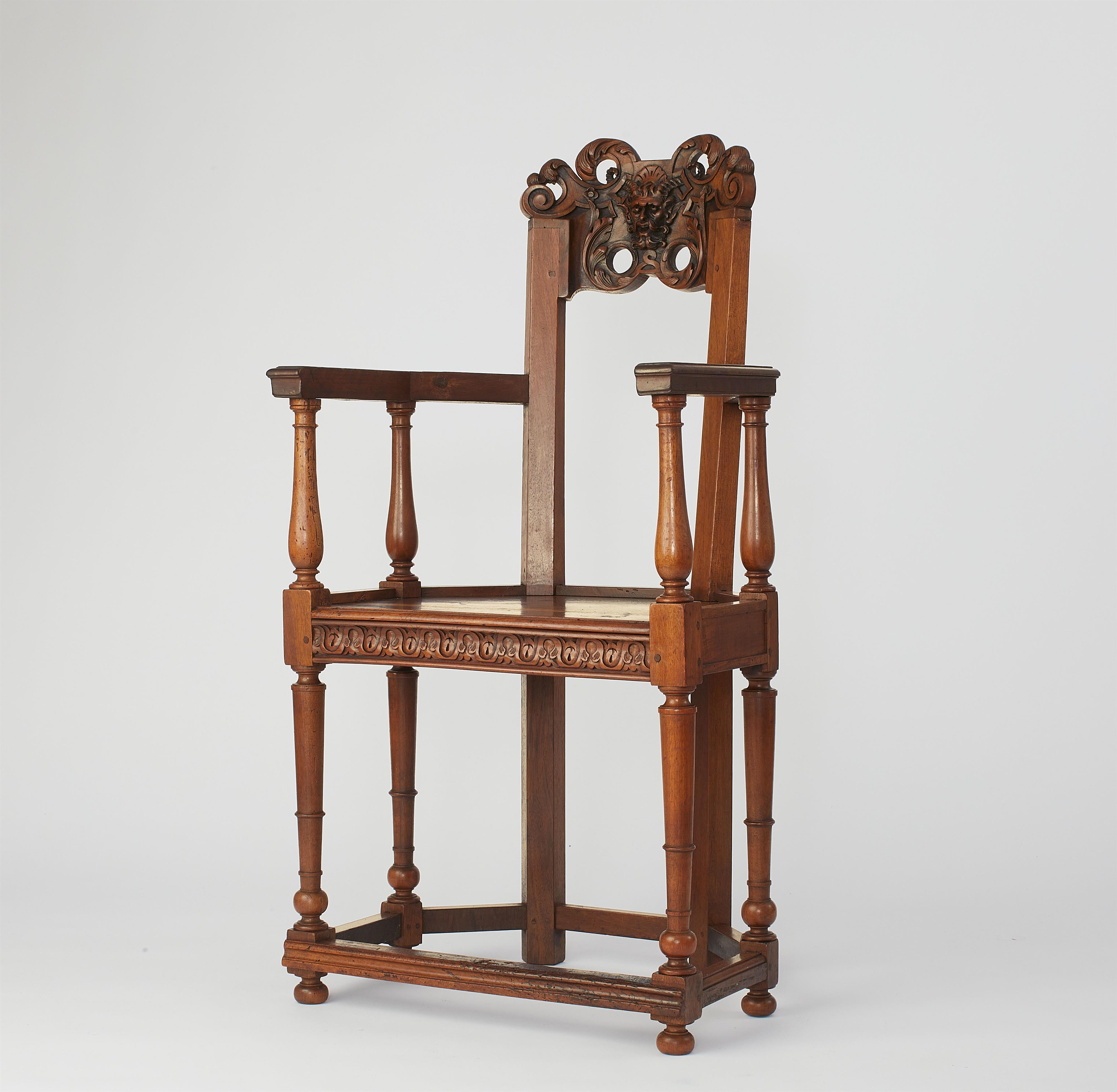 A Renaissance style armchair / caquetoire by Max Littmann (1862 - 1931) - image-1