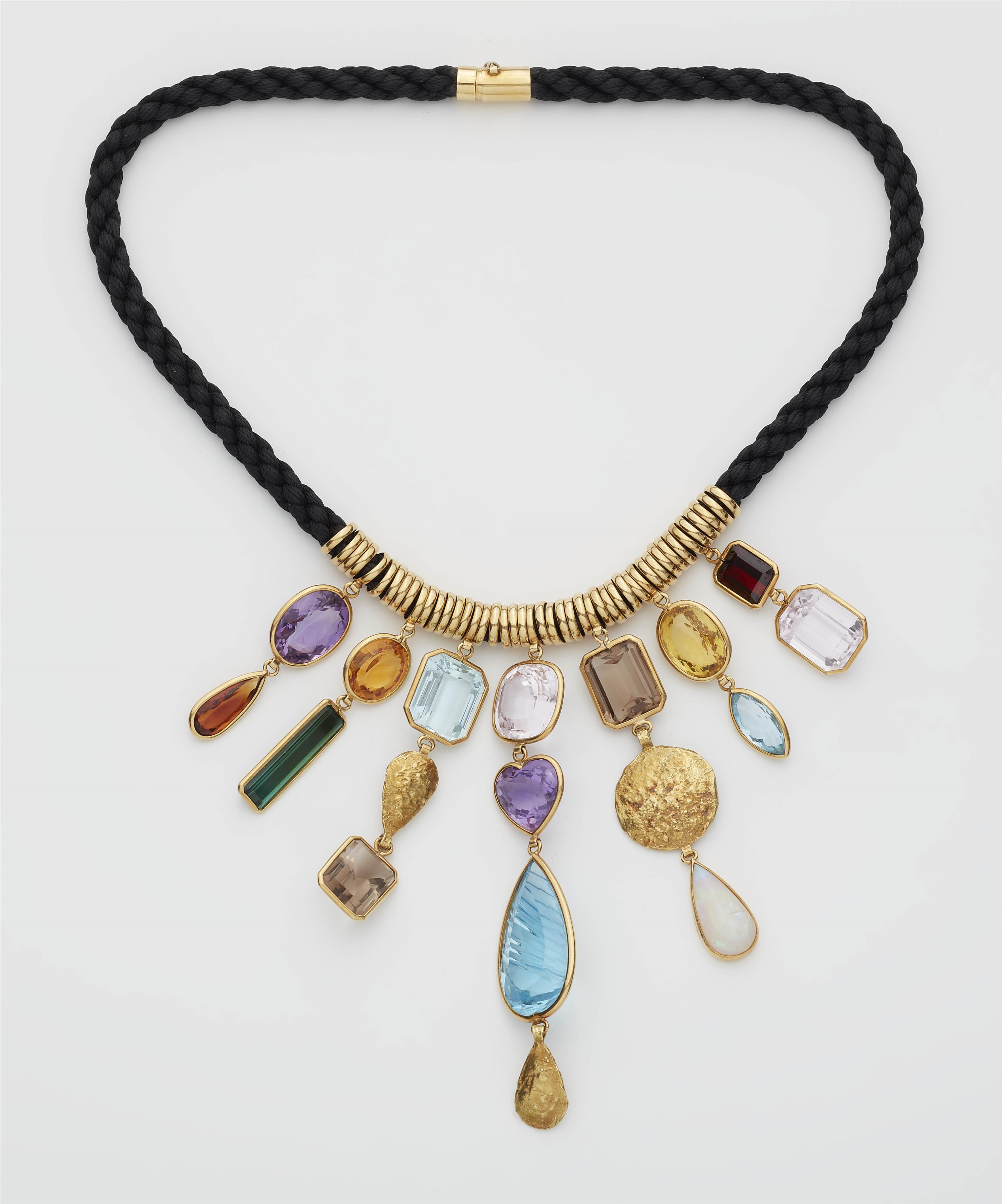Halsband mit Multicolour-Farbsteinanhänger - image-1