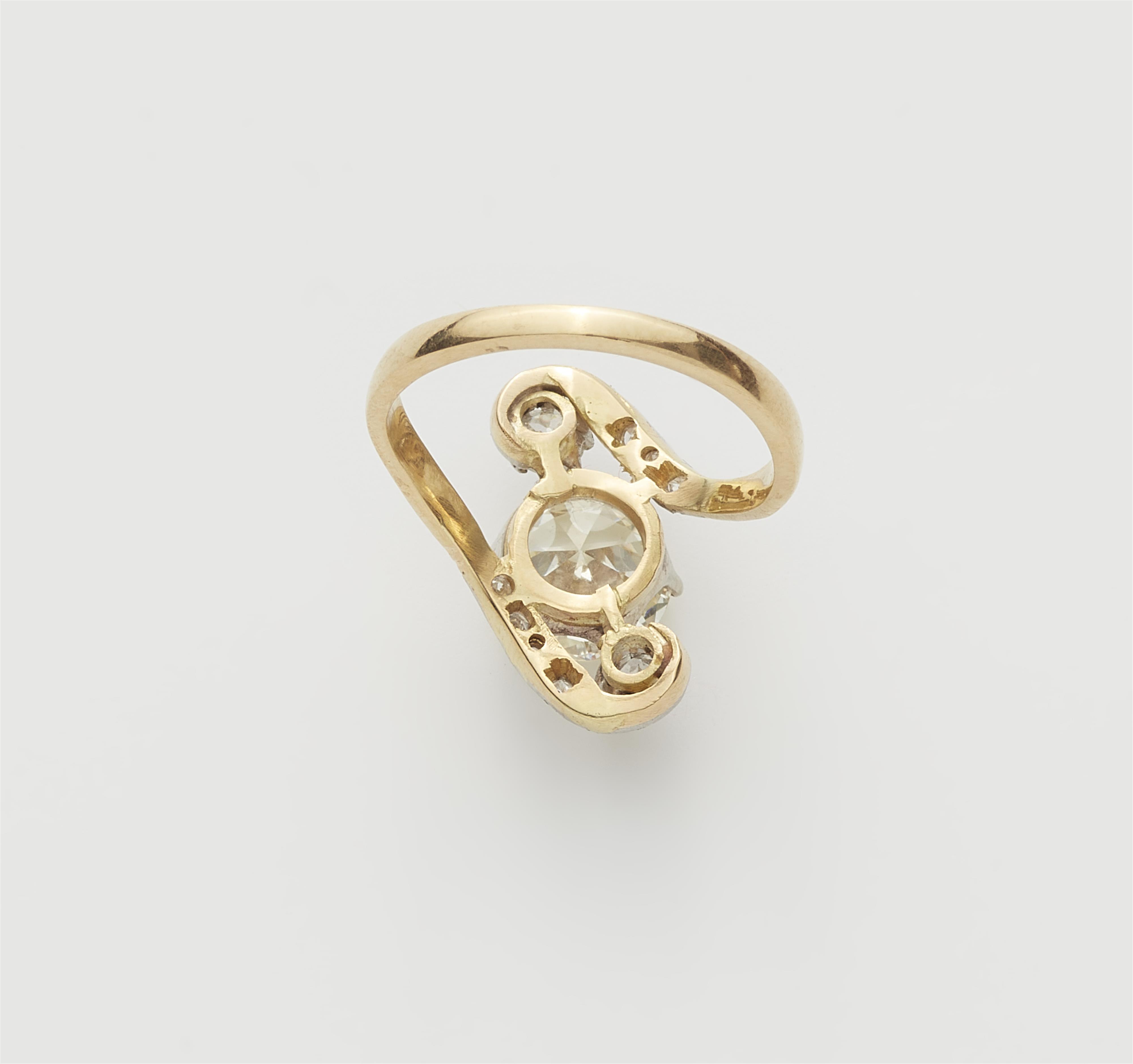 An 18k gold and diamond Belle Epoque cross ring. - image-2