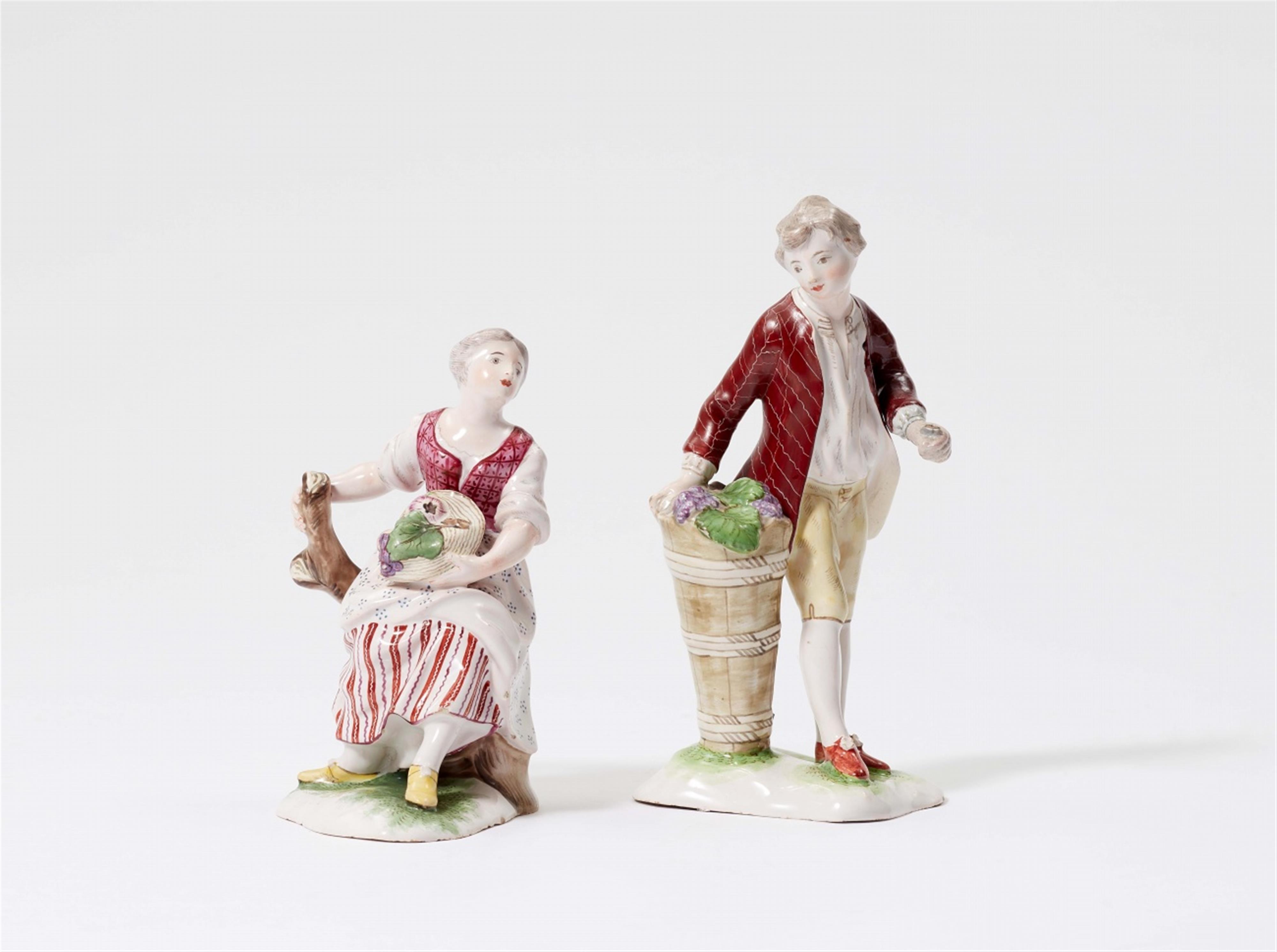Two Nidervillier faience figures of fruit sellers - image-1