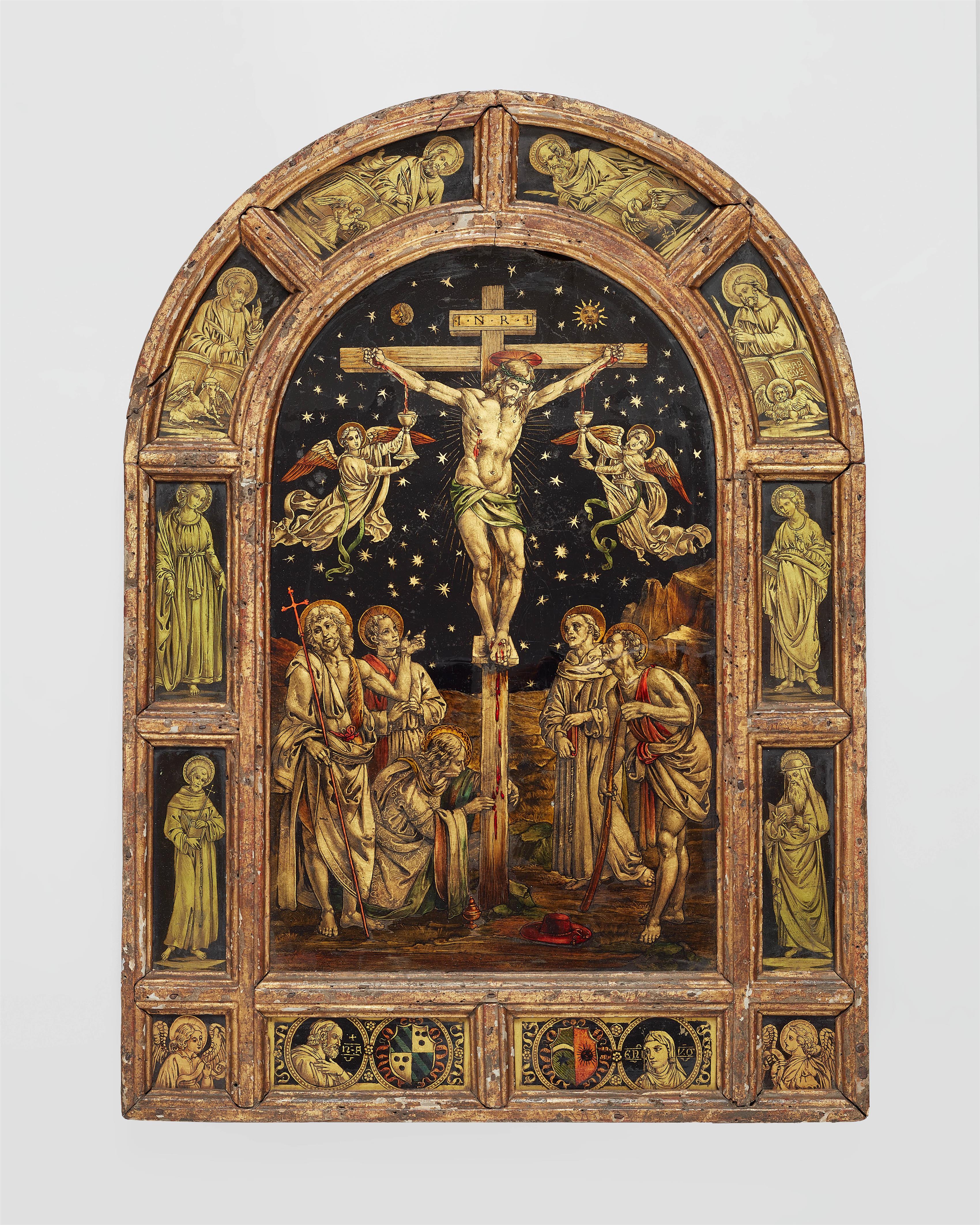 Eglomisé painting with the Crucifixion - image-1