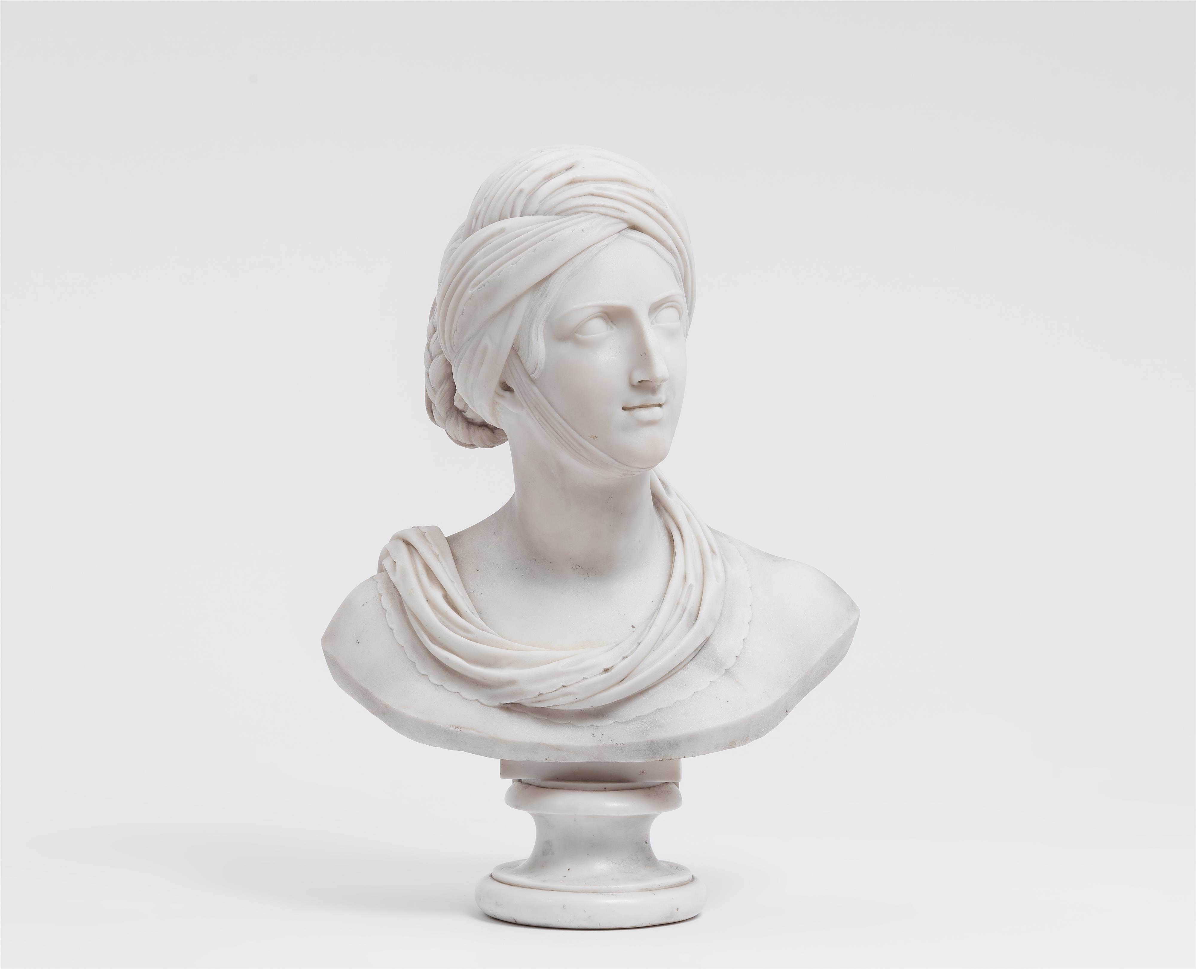 White marble bust of a young woman, Rachel - image-1