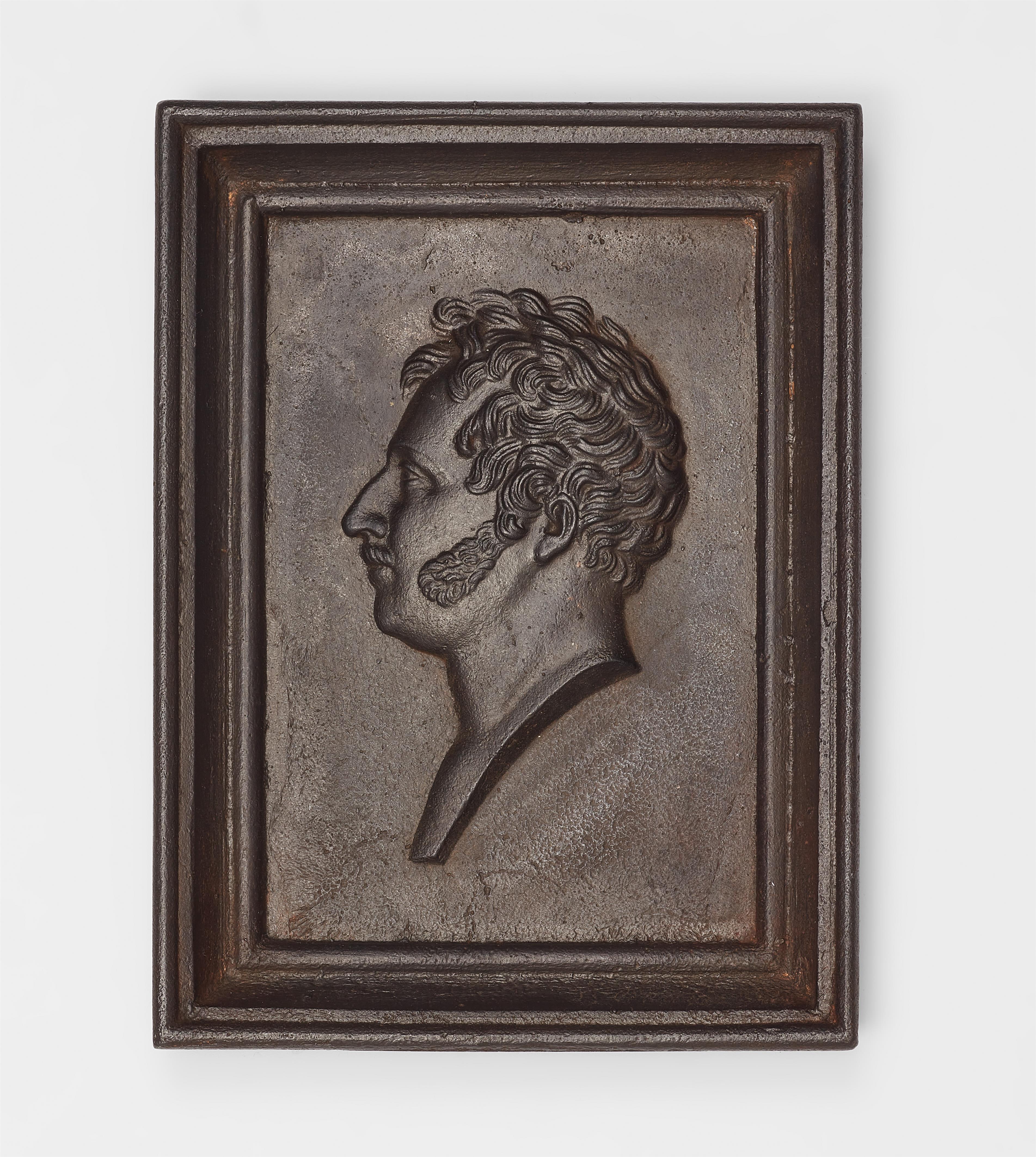 A cast iron plaque with a portrait of King Wilhelm I of Württemberg - image-1