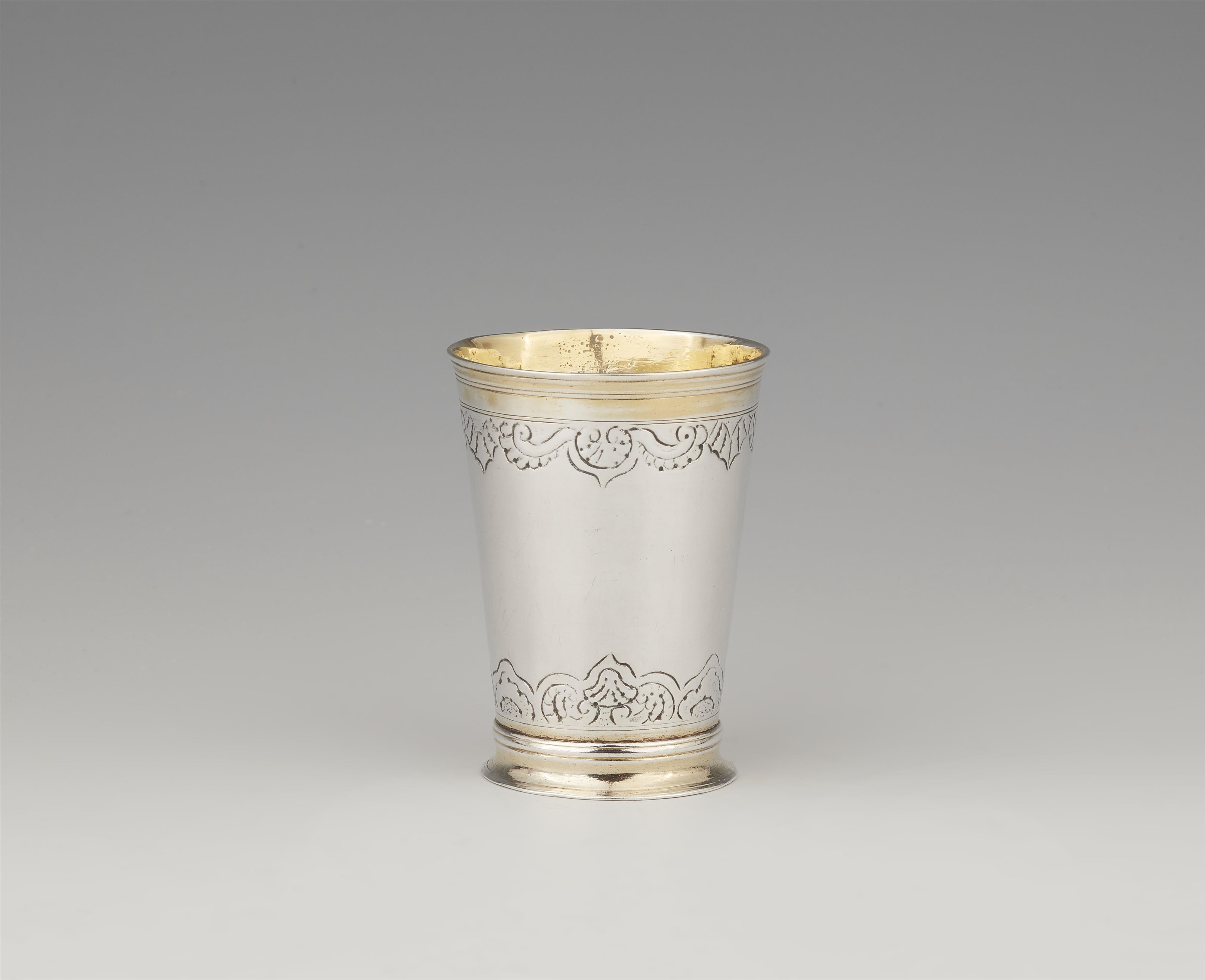 A small Augsburg parcel gilt silver beaker - image-1