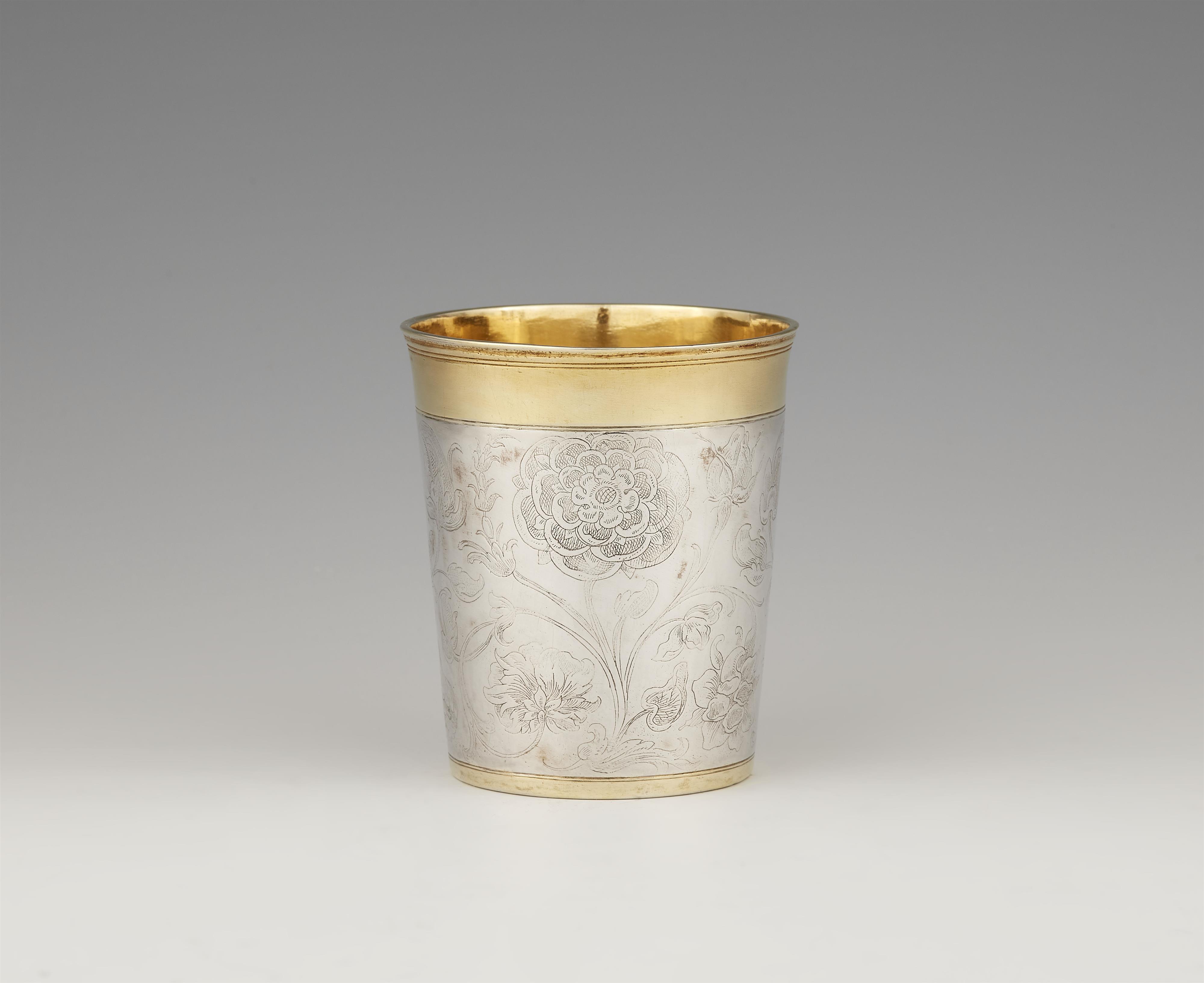 A Nuremberg parcel gilt silver flower beaker - image-1