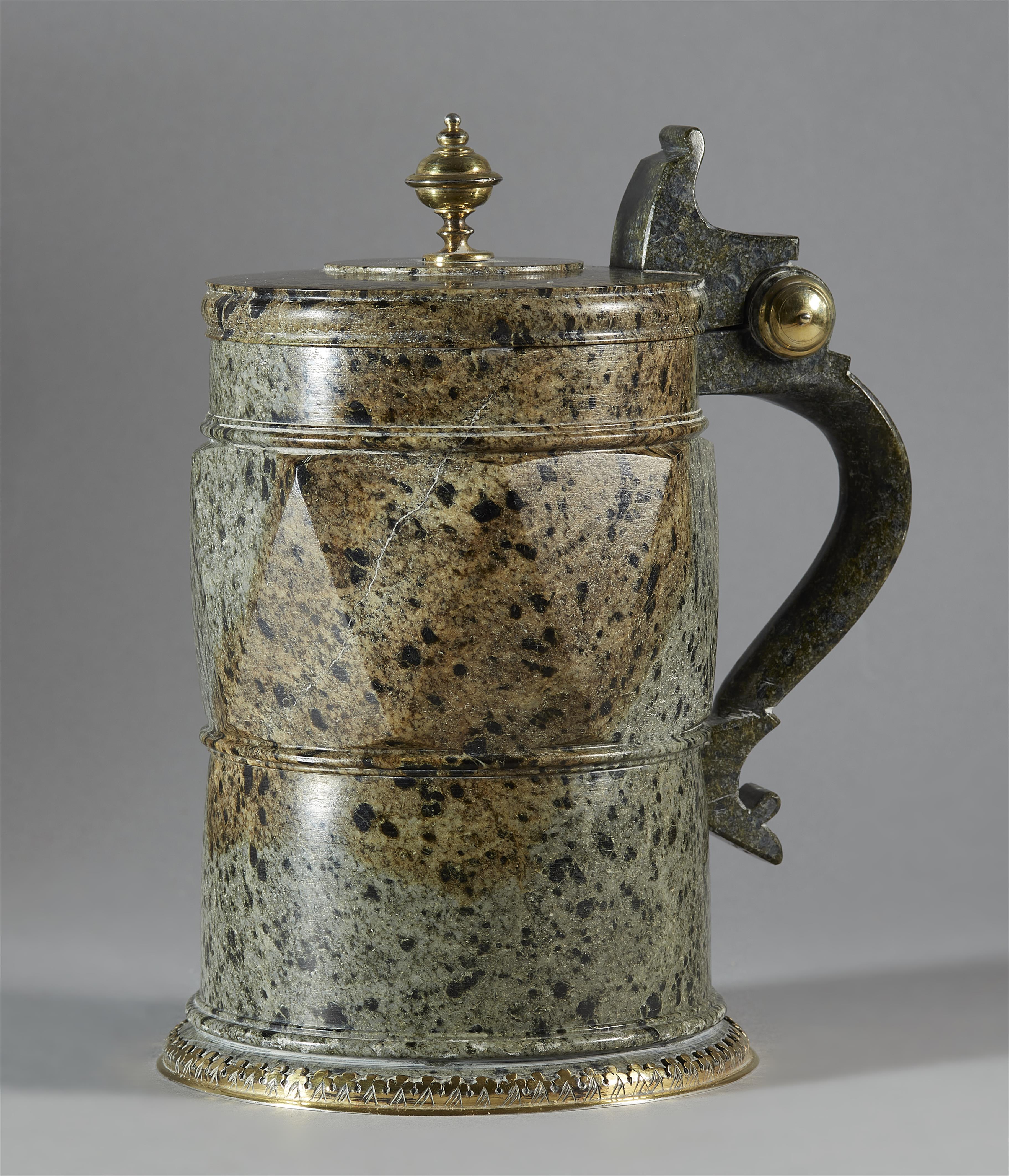 A silver-mounted serpentine tankard - image-1