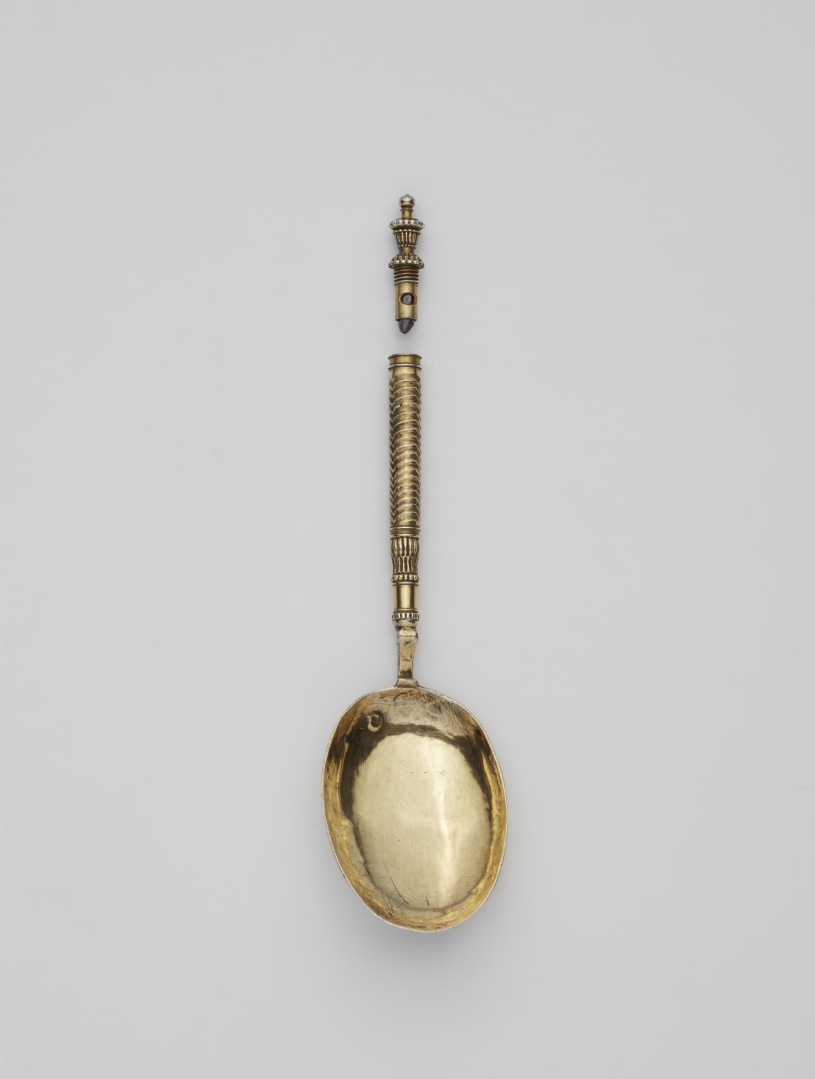 An Augsburg silver gilt spoon - image-1