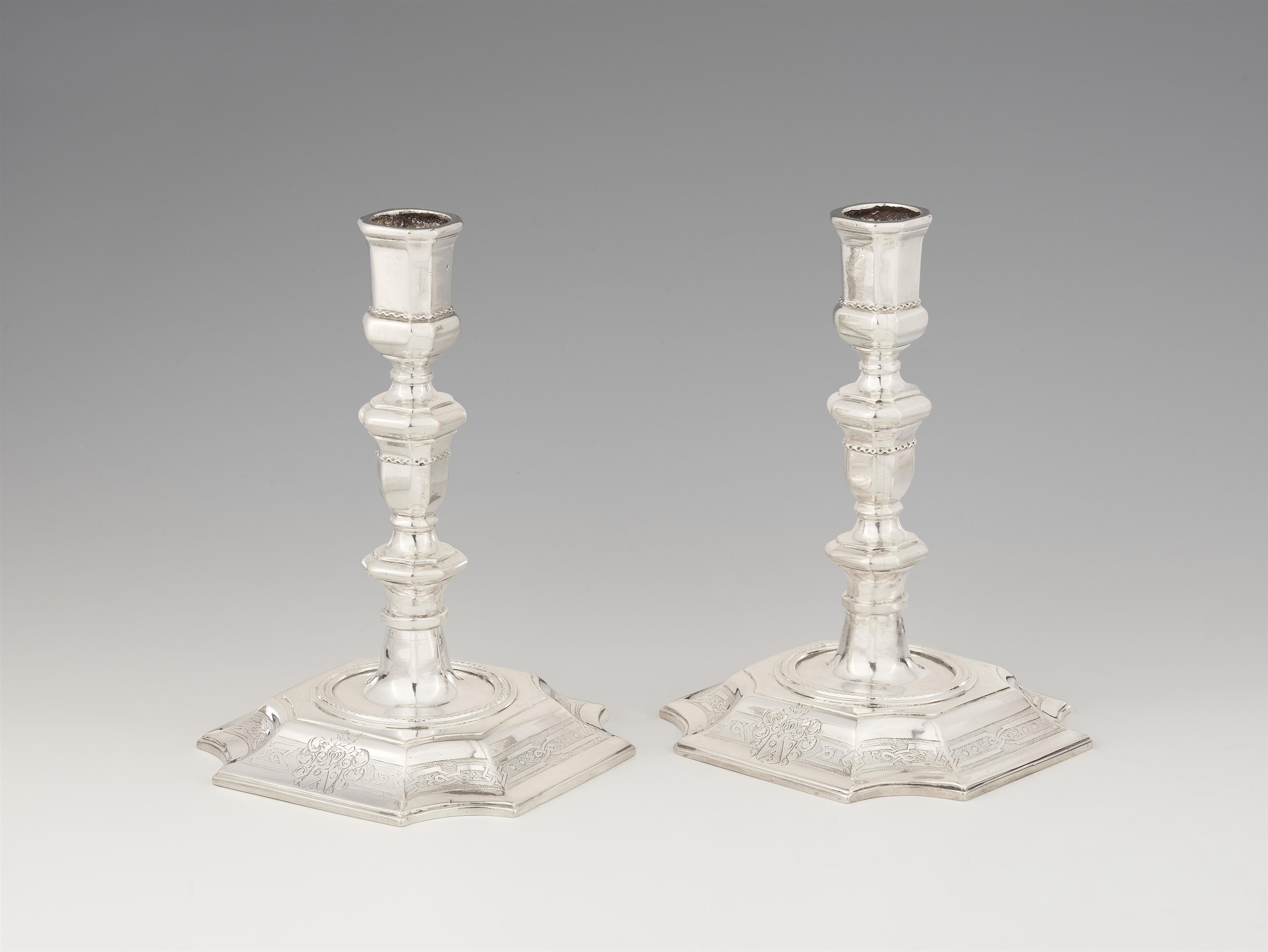A museum quality pair of Bruges silver candlesticks - image-1