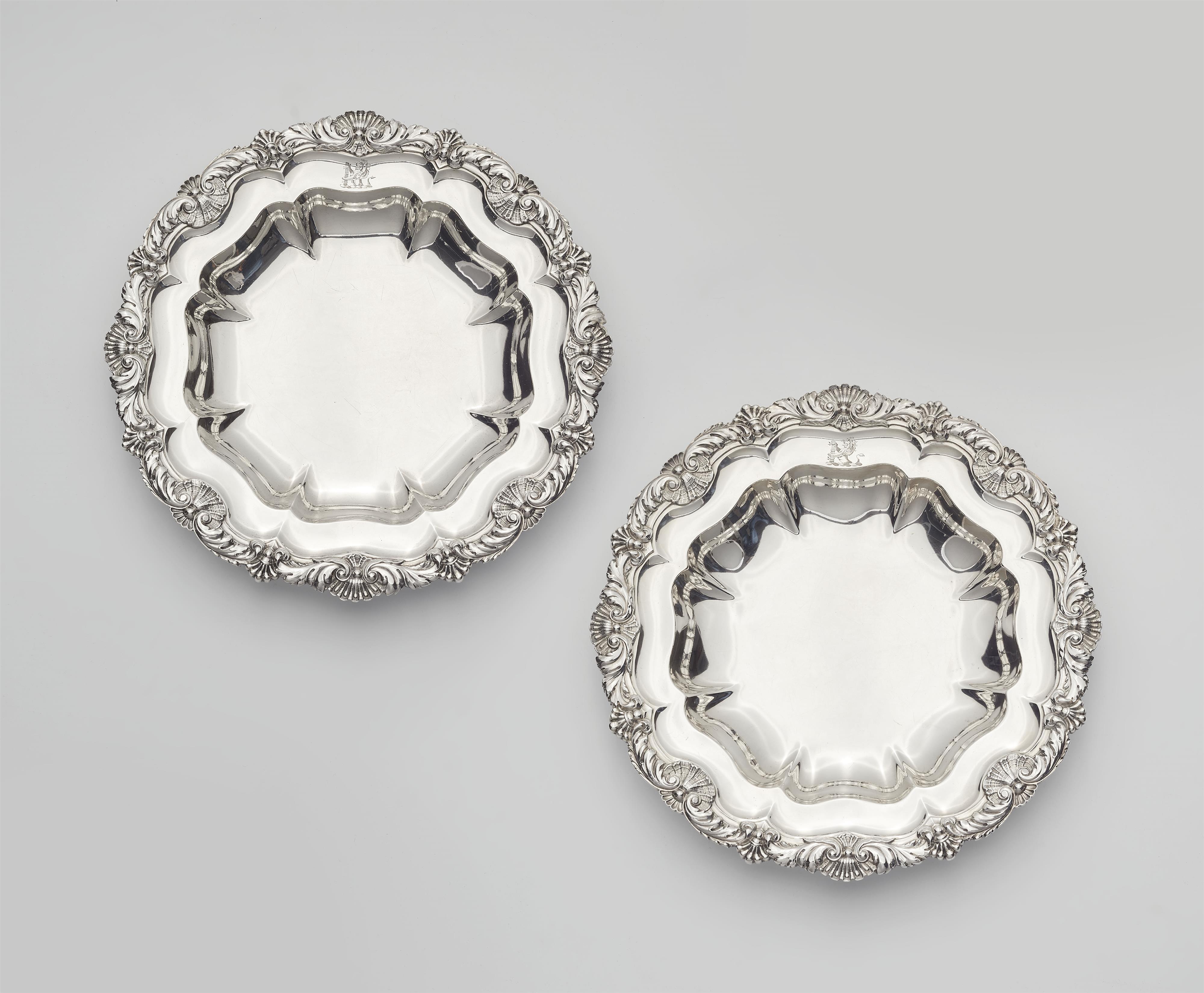 A pair of George III silver plates by Paul Storr - image-1