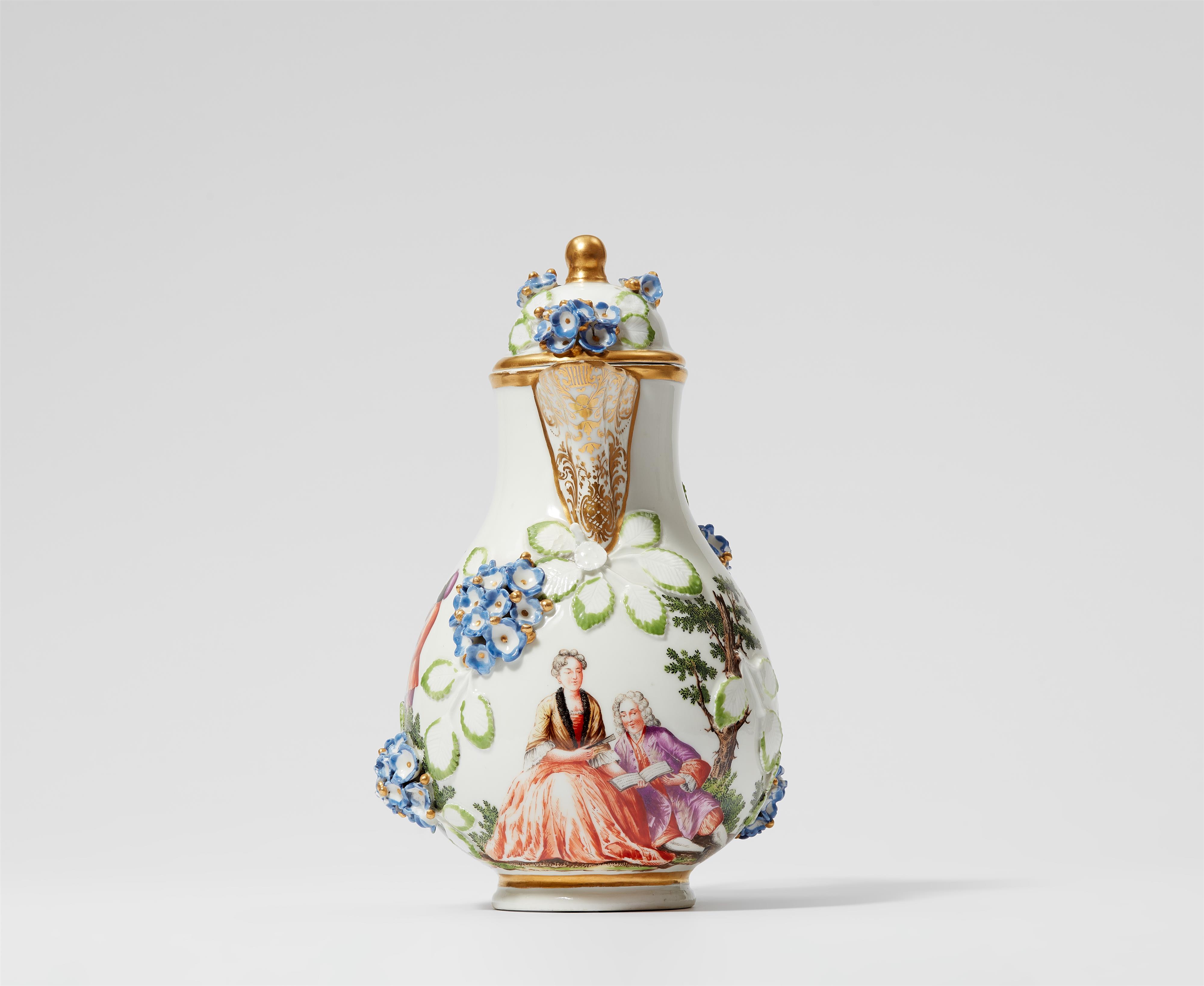 A Meissen porcelain coffee pot with hydrangea relief - image-2
