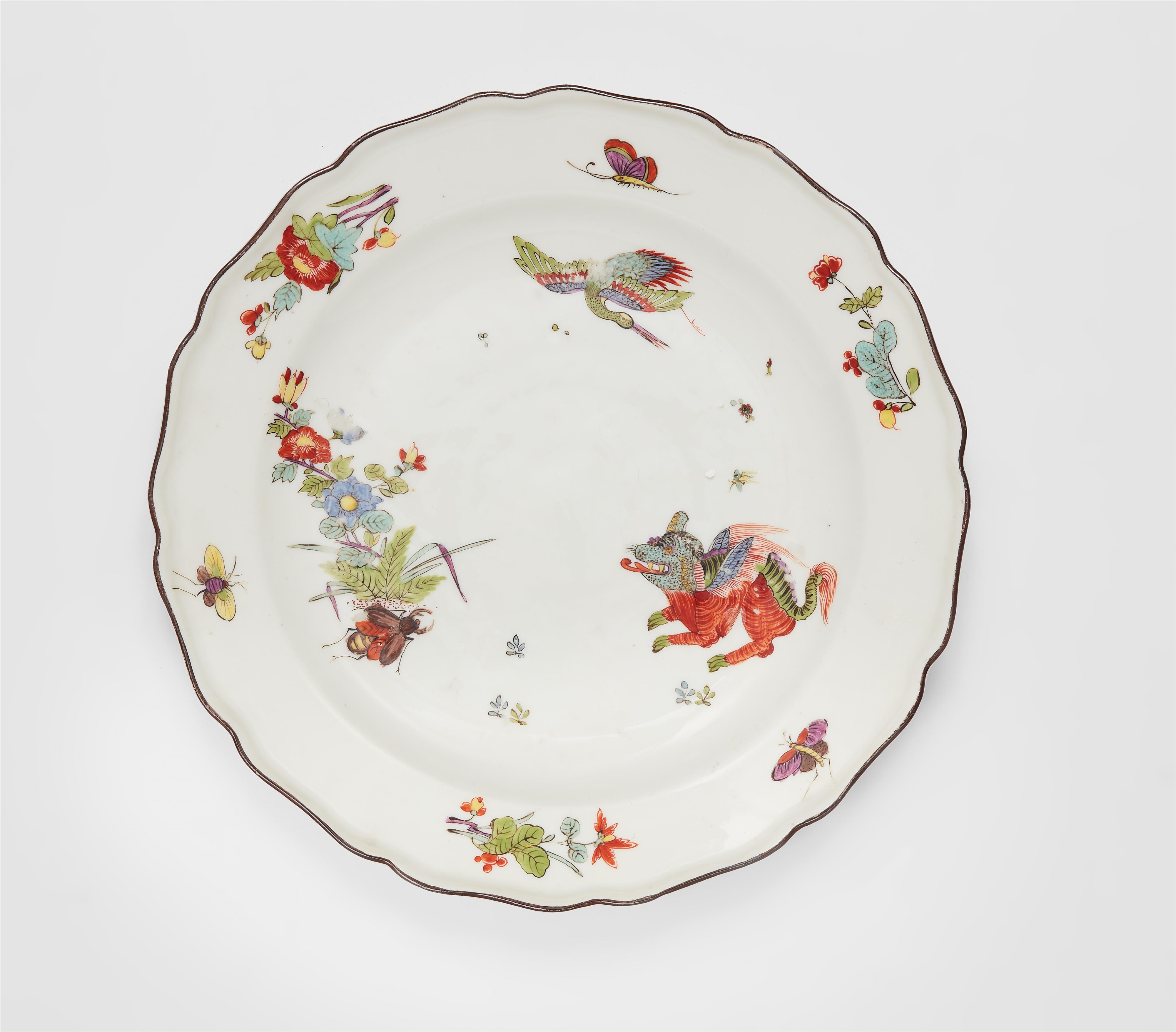 A Meissen porcelain plate with a Ch'i-lin motif - image-1