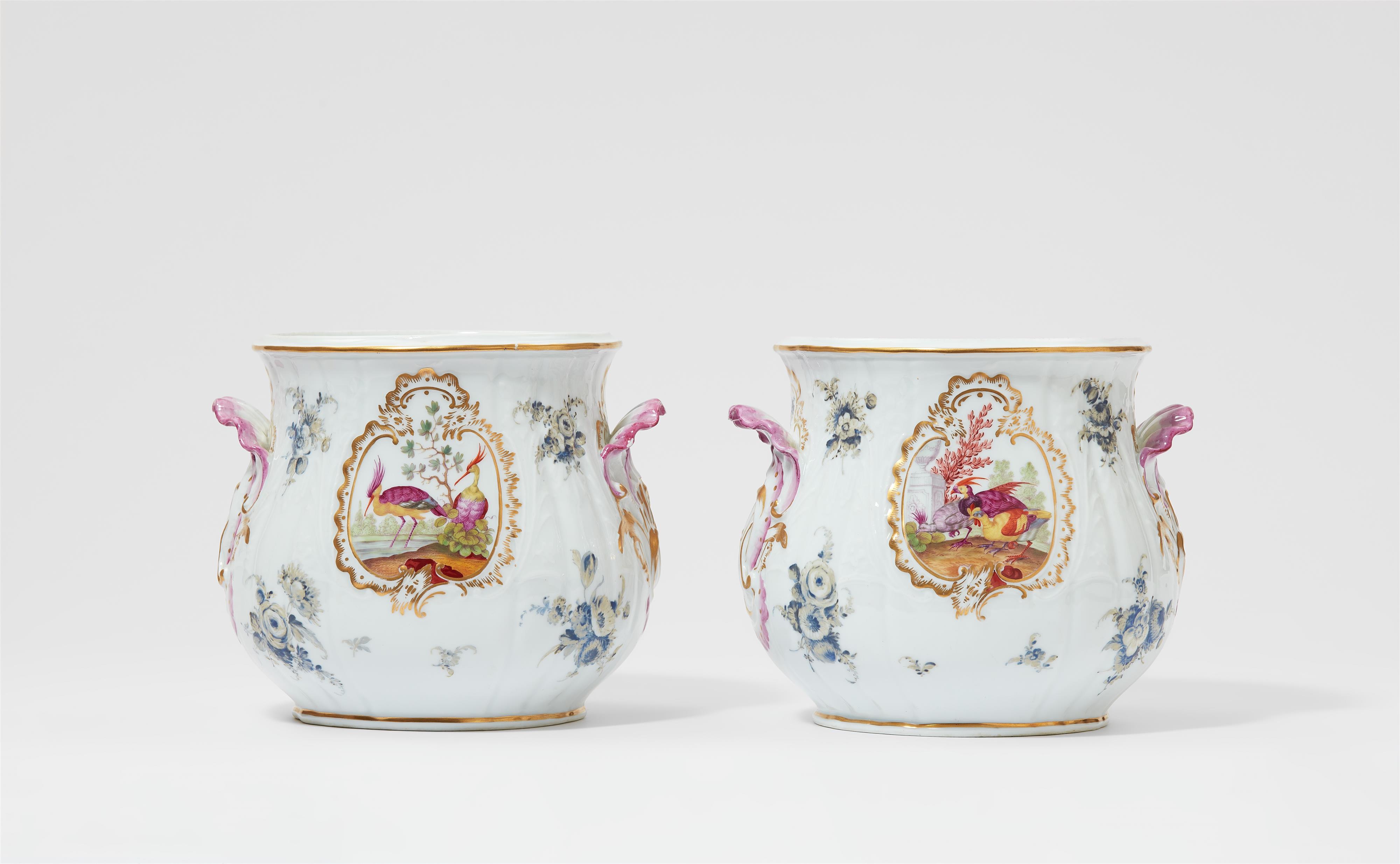 A pair of Meissen porcelain bottle coolers - image-1