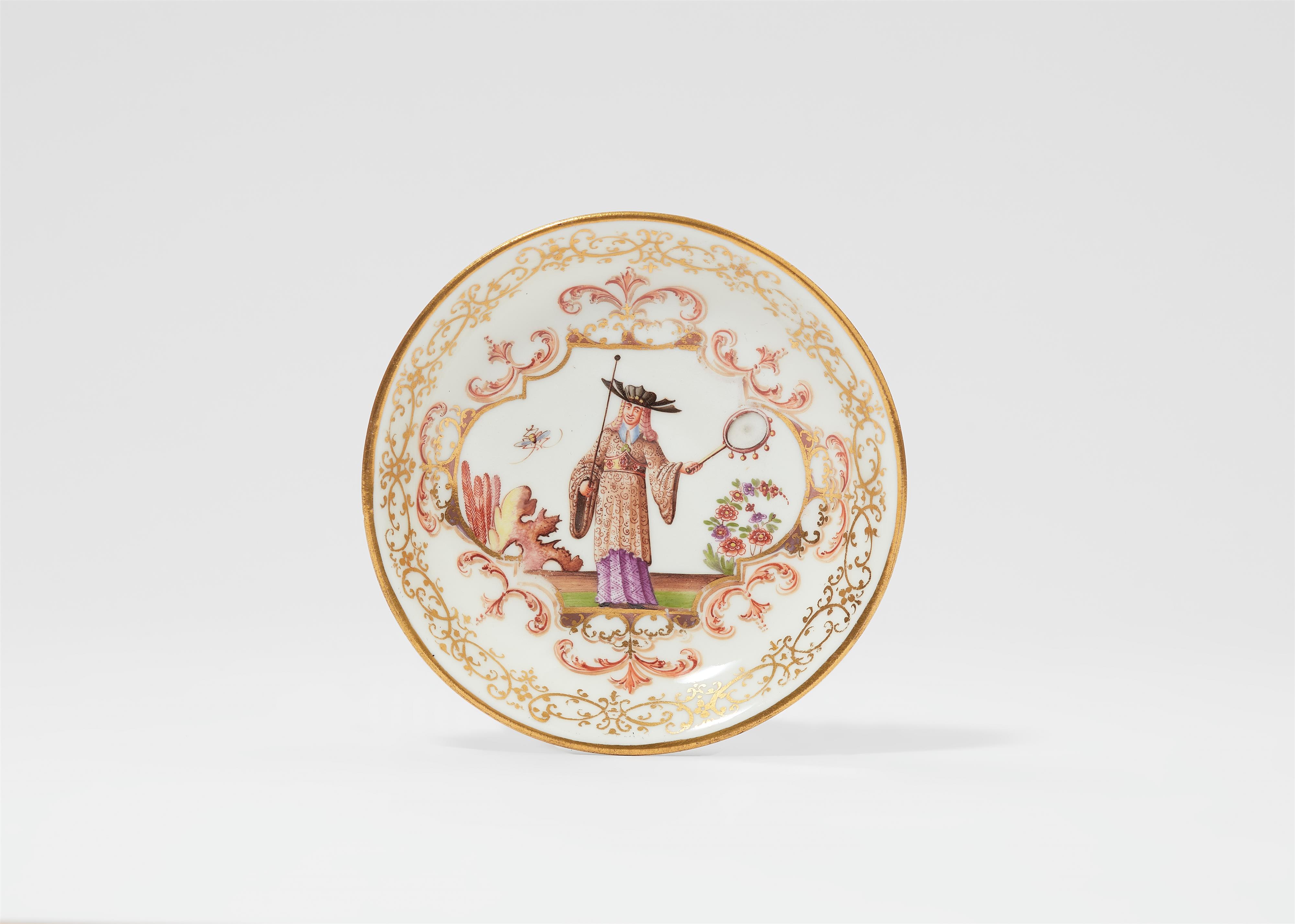 An early Meissen porcelain Commedia Dell'arte saucer - image-1