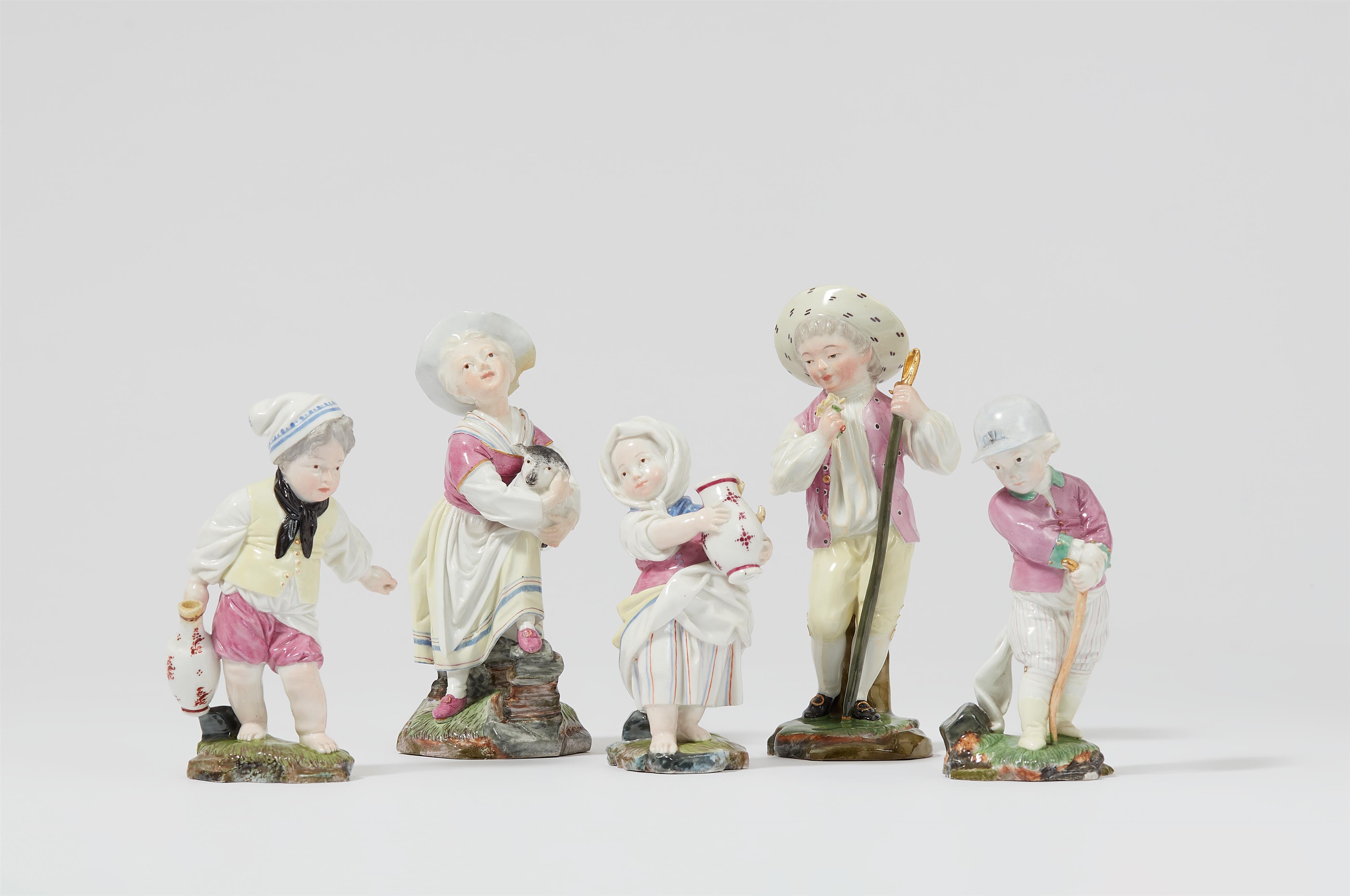 Five Höchst porcelain models of children at play - image-1