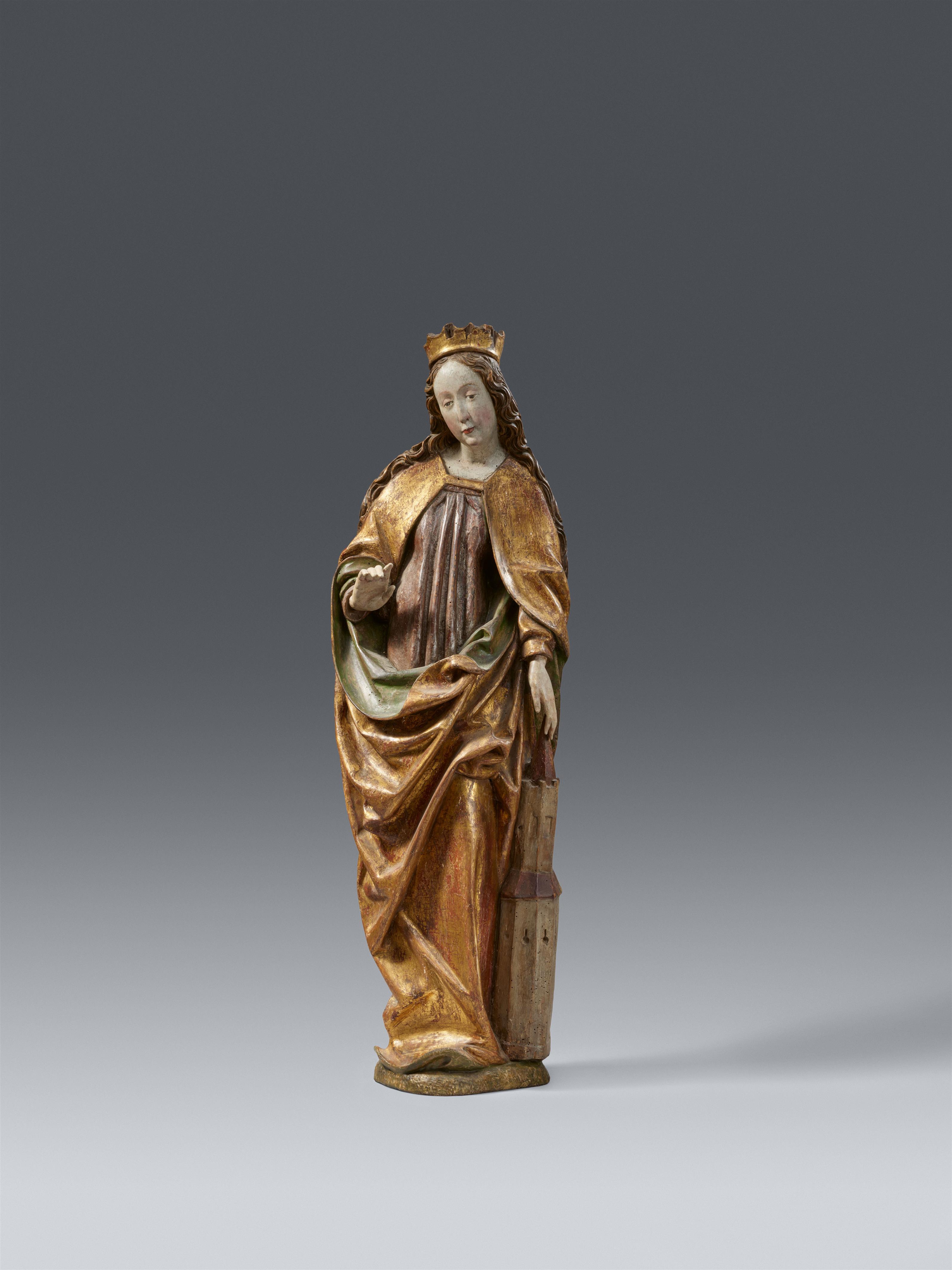 Probably Bavaria around 1480 - A carved wood figure of St Barbara, presumably Bavaria, around 1480 - image-1