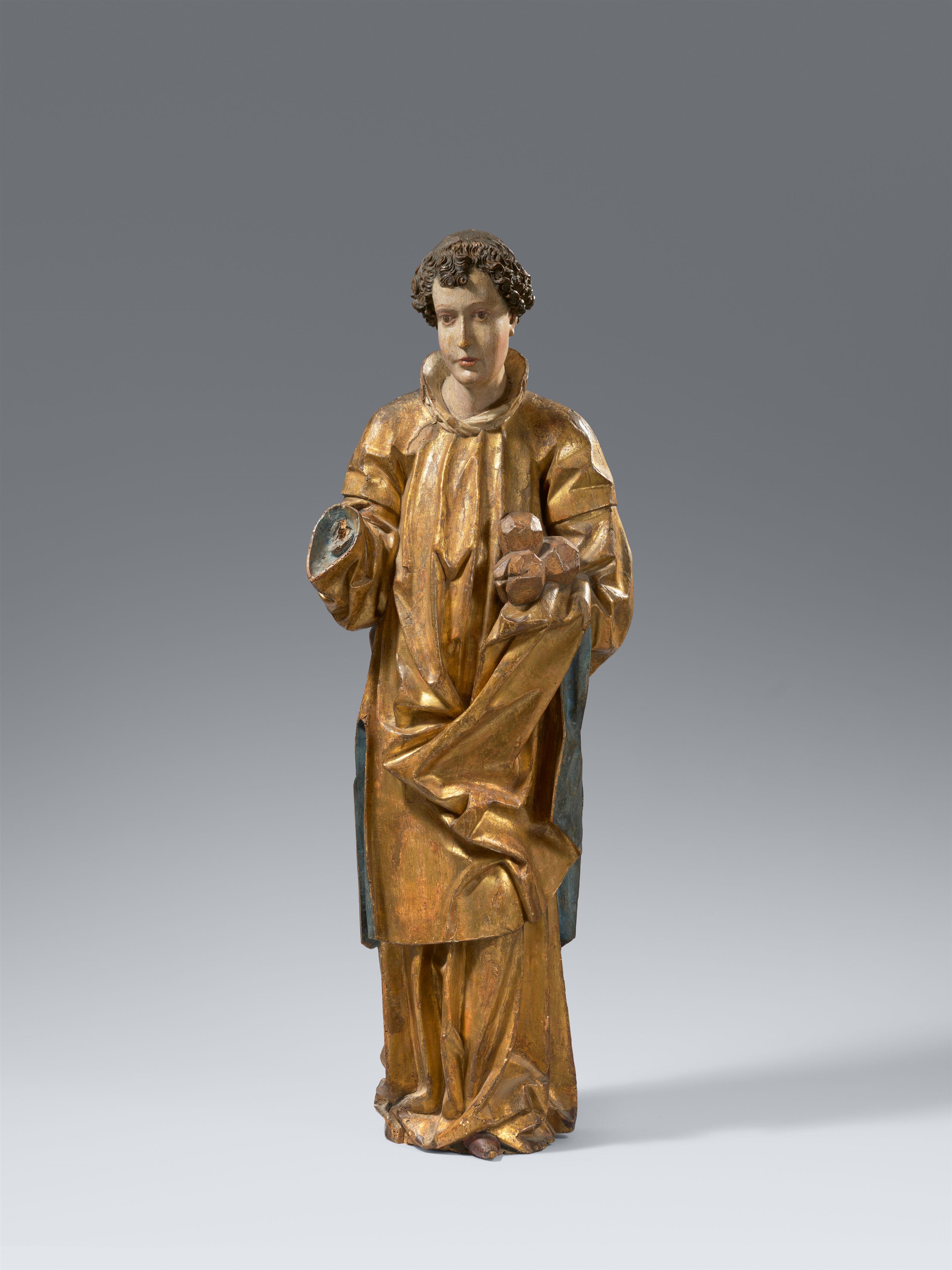 Südtirol around 1490/1500 - A carved limewood figure of St Stephen, South Tyrol, around 1490/1500 - image-1