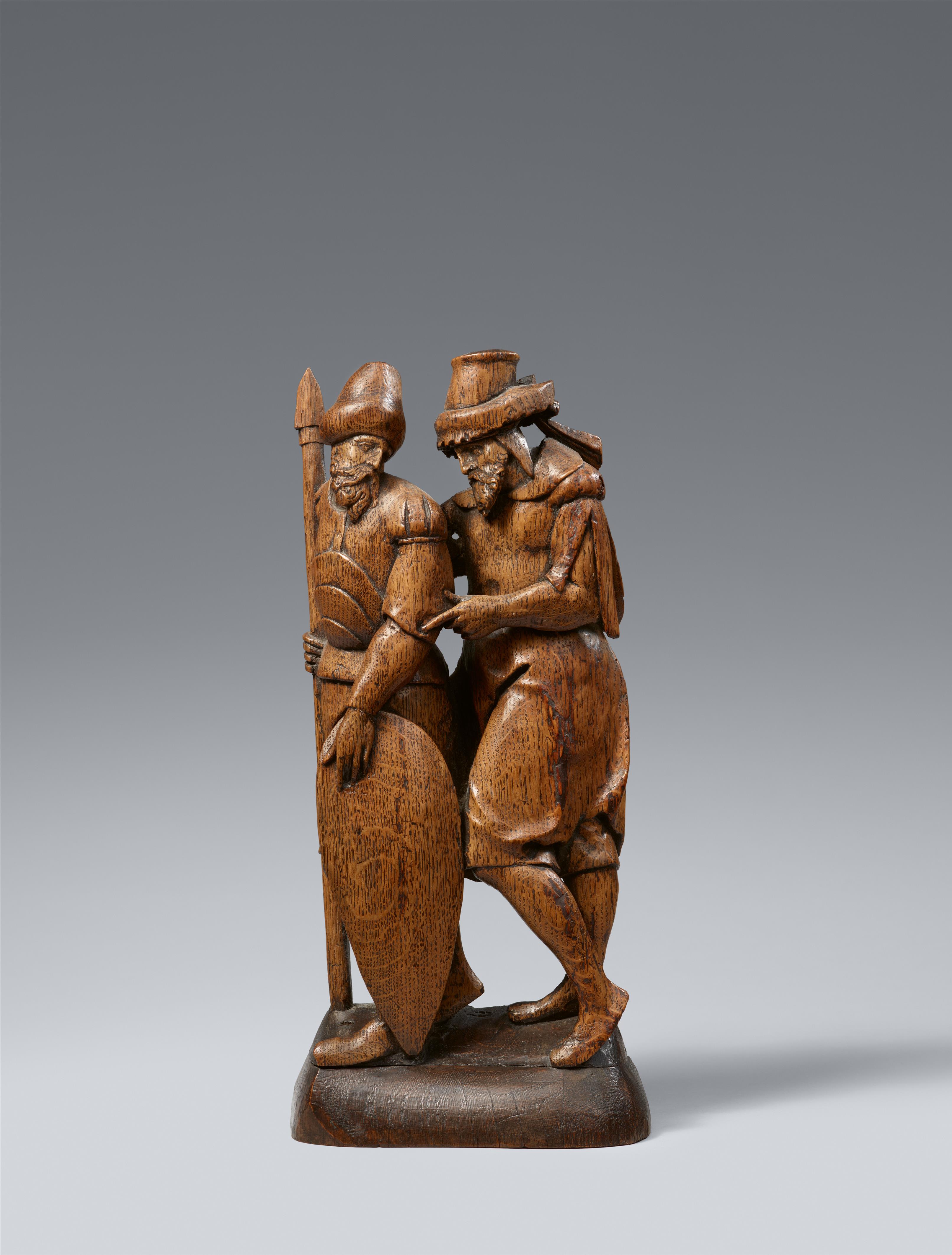 Flemish ca. 1530/1540 - Two Flemish carved oak figures of Roman soldiers, circa 1530/1540 - image-1