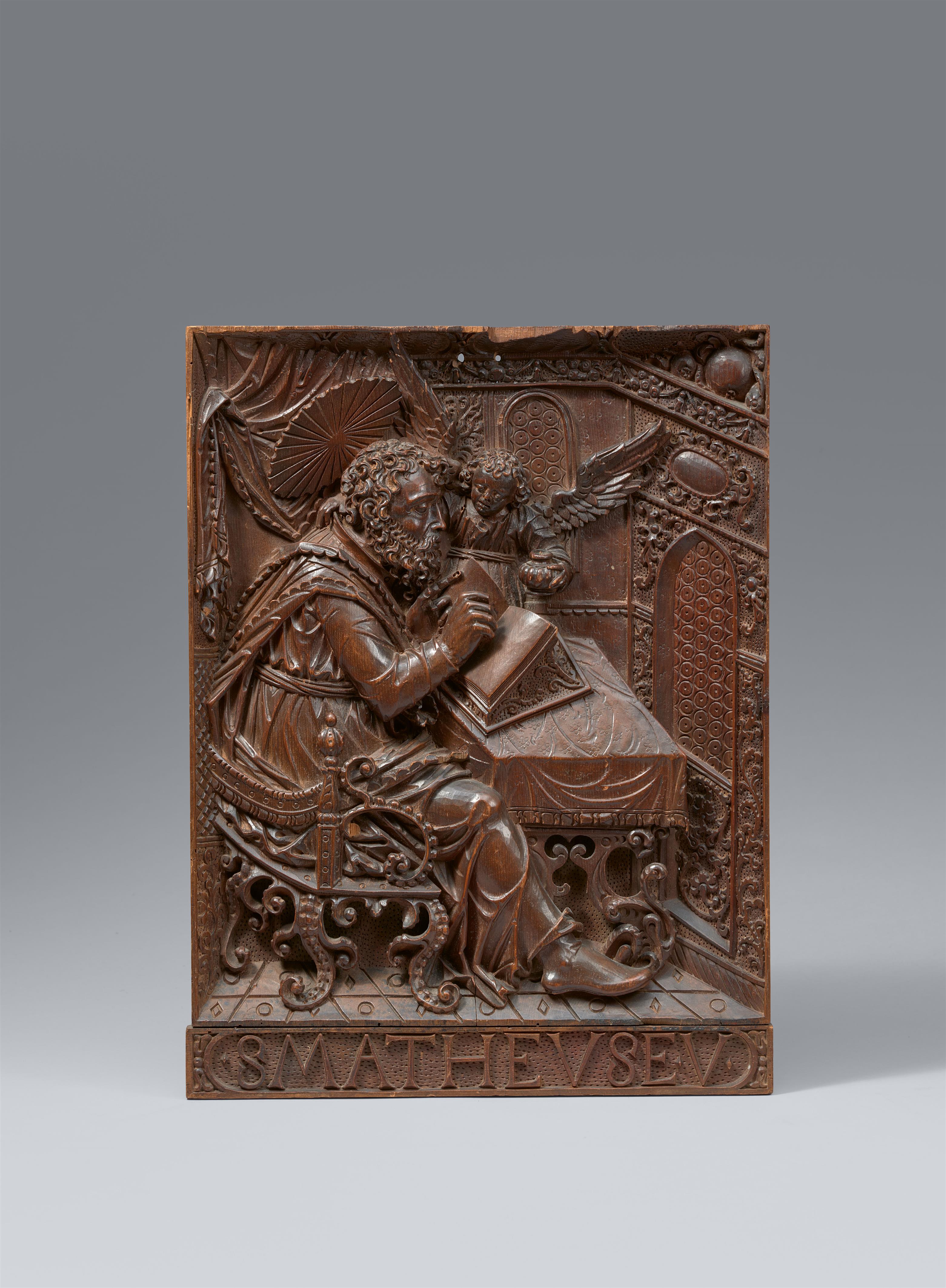 Bavaria 1st quarter 17th century - A carved wood relief of St Matthew, Bavaria, 1st quarter 17th century - image-2