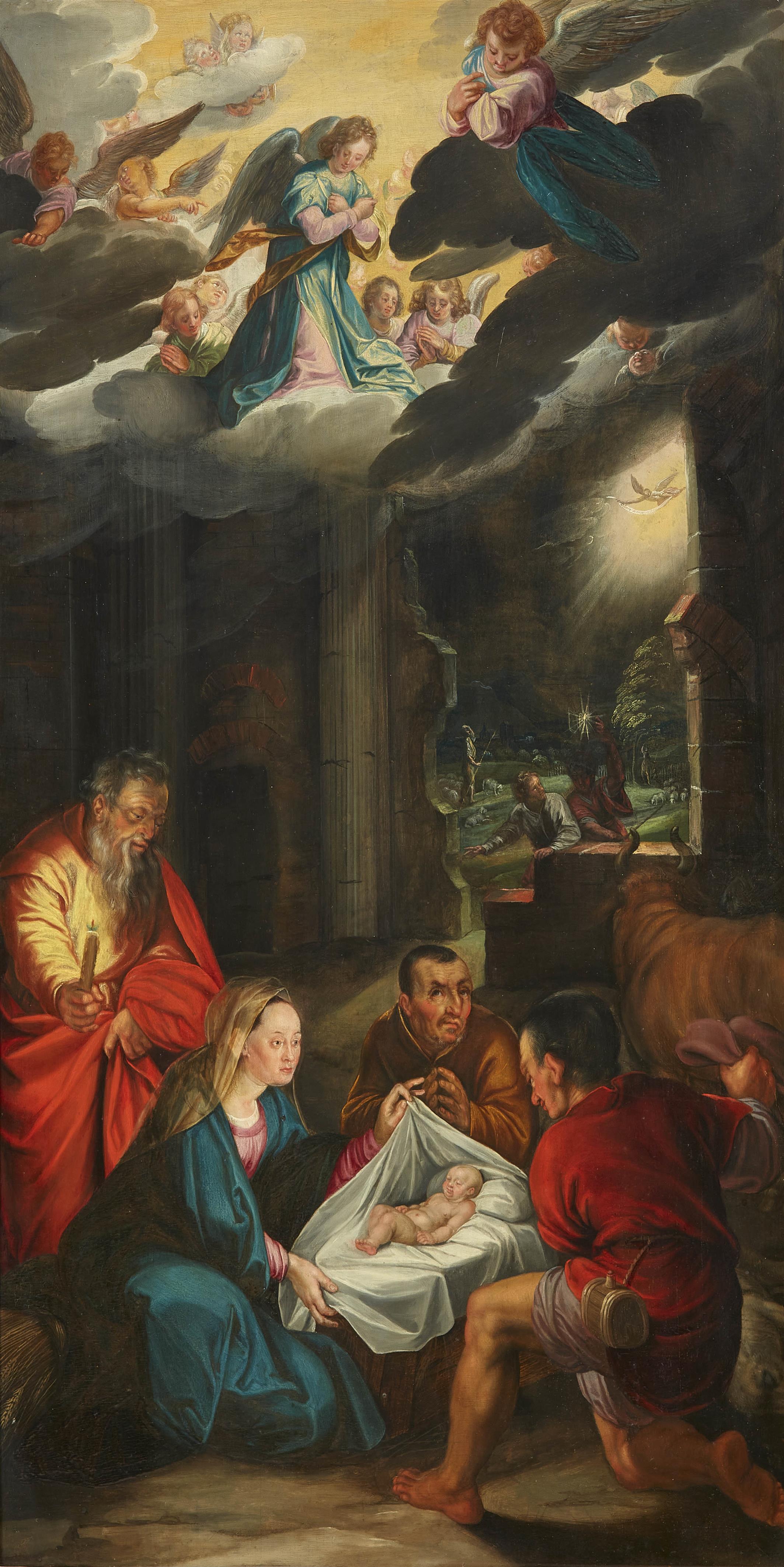 German School 17th century - The Adoration of the Shepherds - image-1