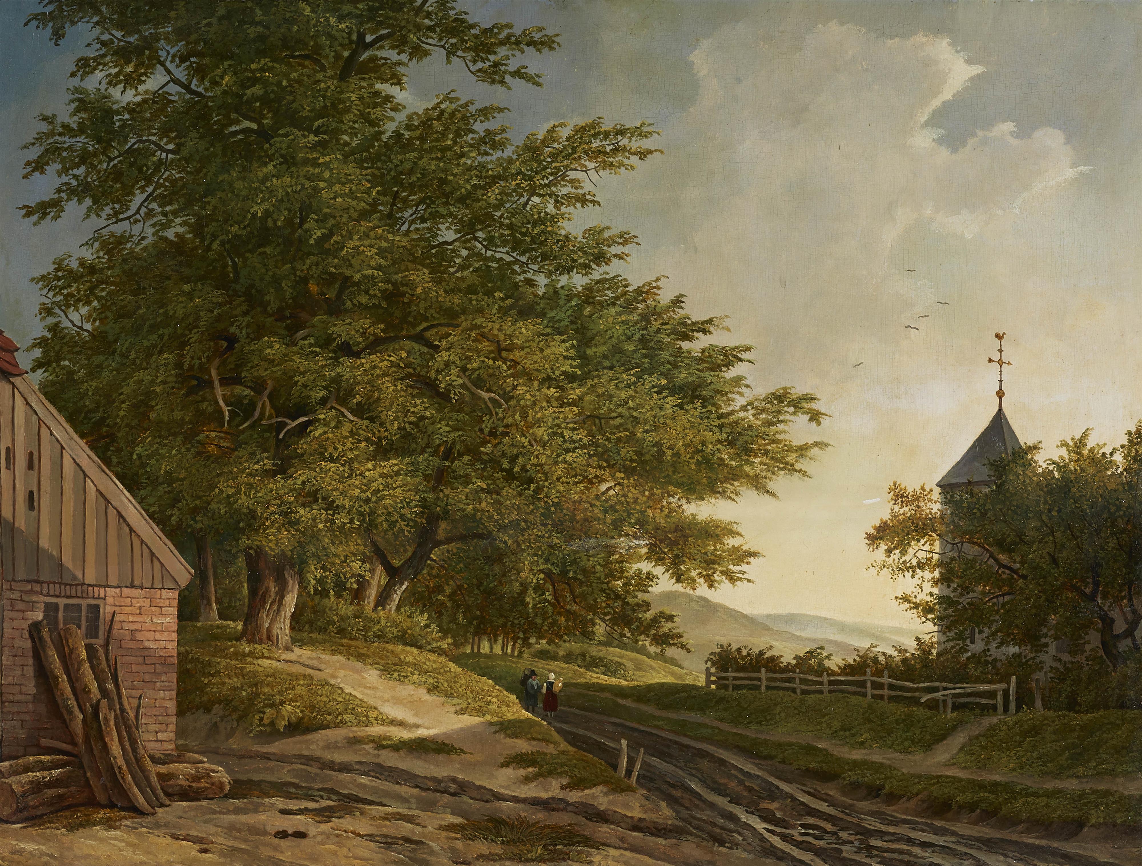 Adrianus van der Koogh - Landscape with a farmhouse - image-1